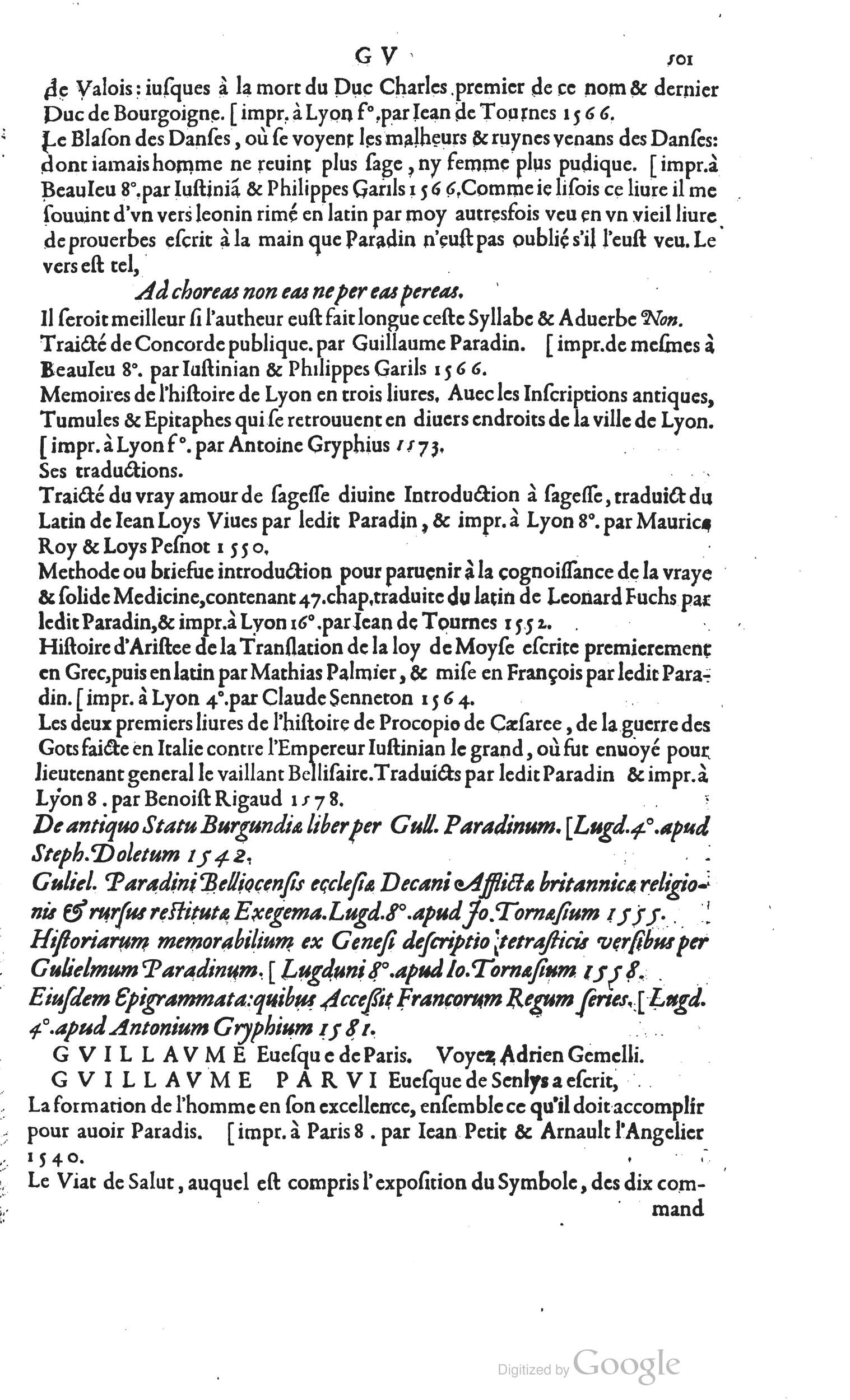 1585 - Barthélemy Honorat - Bibliothèques françaises - BSB Munich