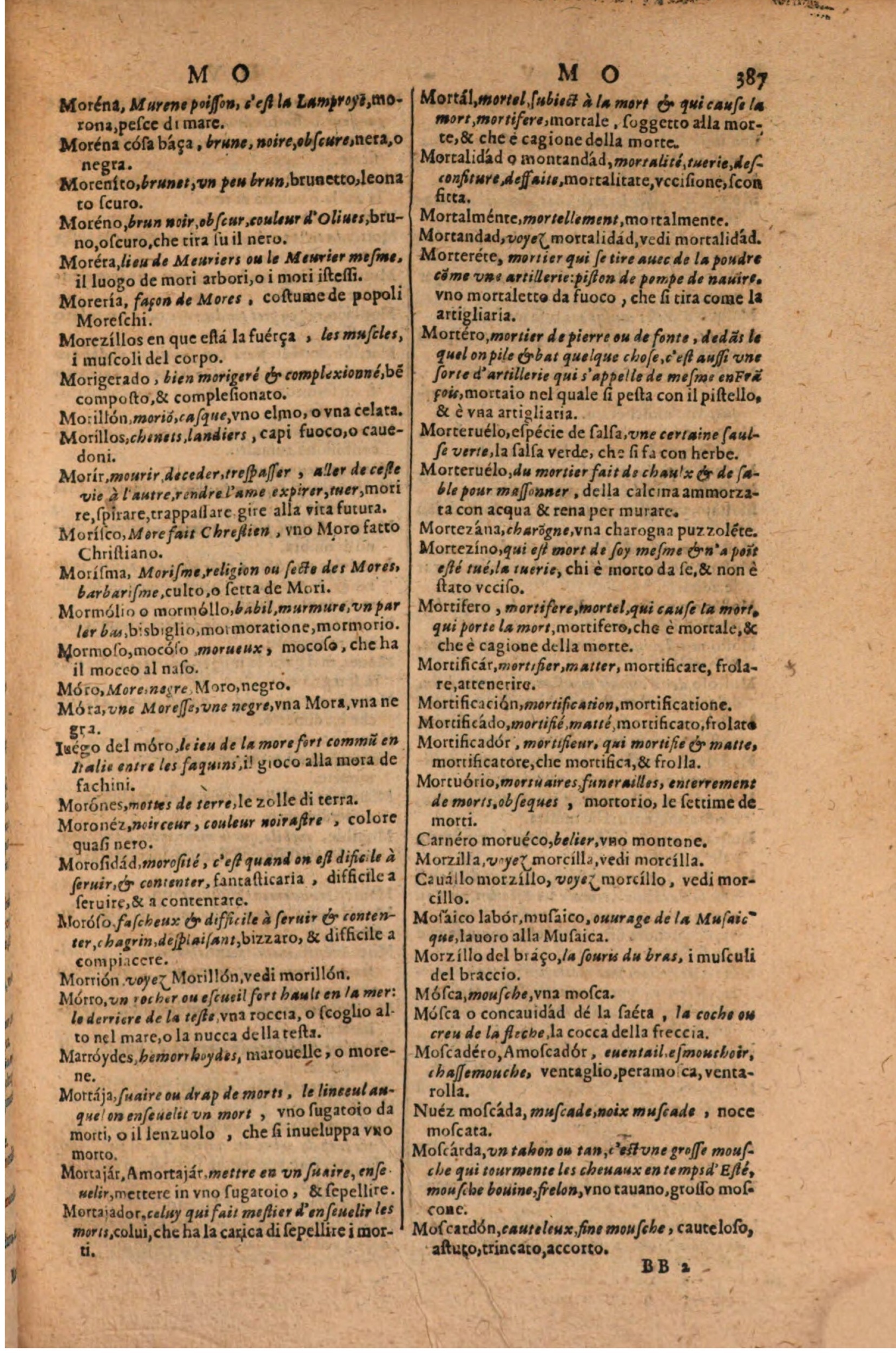 1606 - Samuel Crespin - Thresor des trois langues, francoise, italiene et espagnolle - BSB Munich