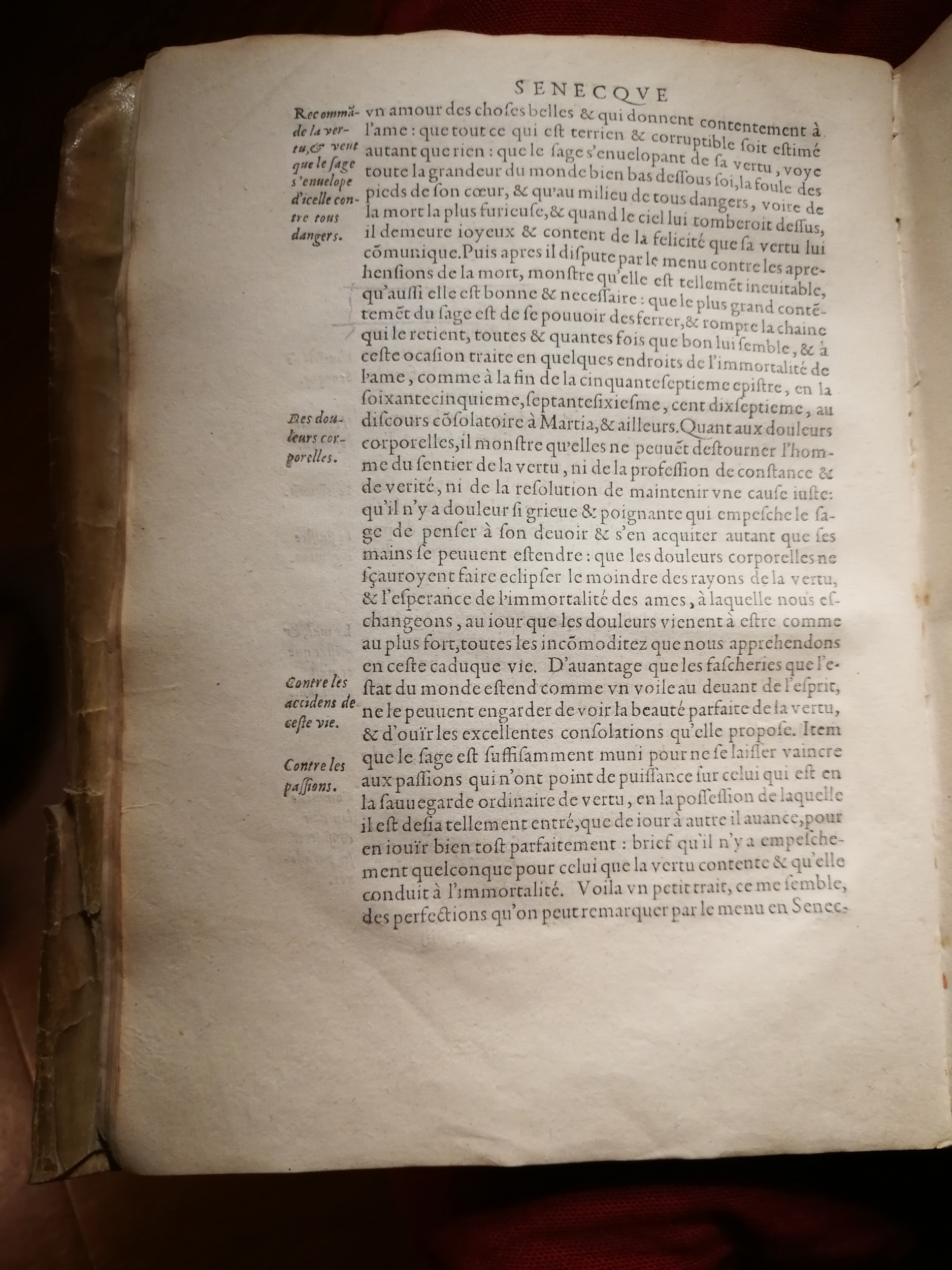 1595 - Jean Houzé - Œuvres morales et mêlées de Sénèque, Trésor de philosophie morale - T. 1 - BnF