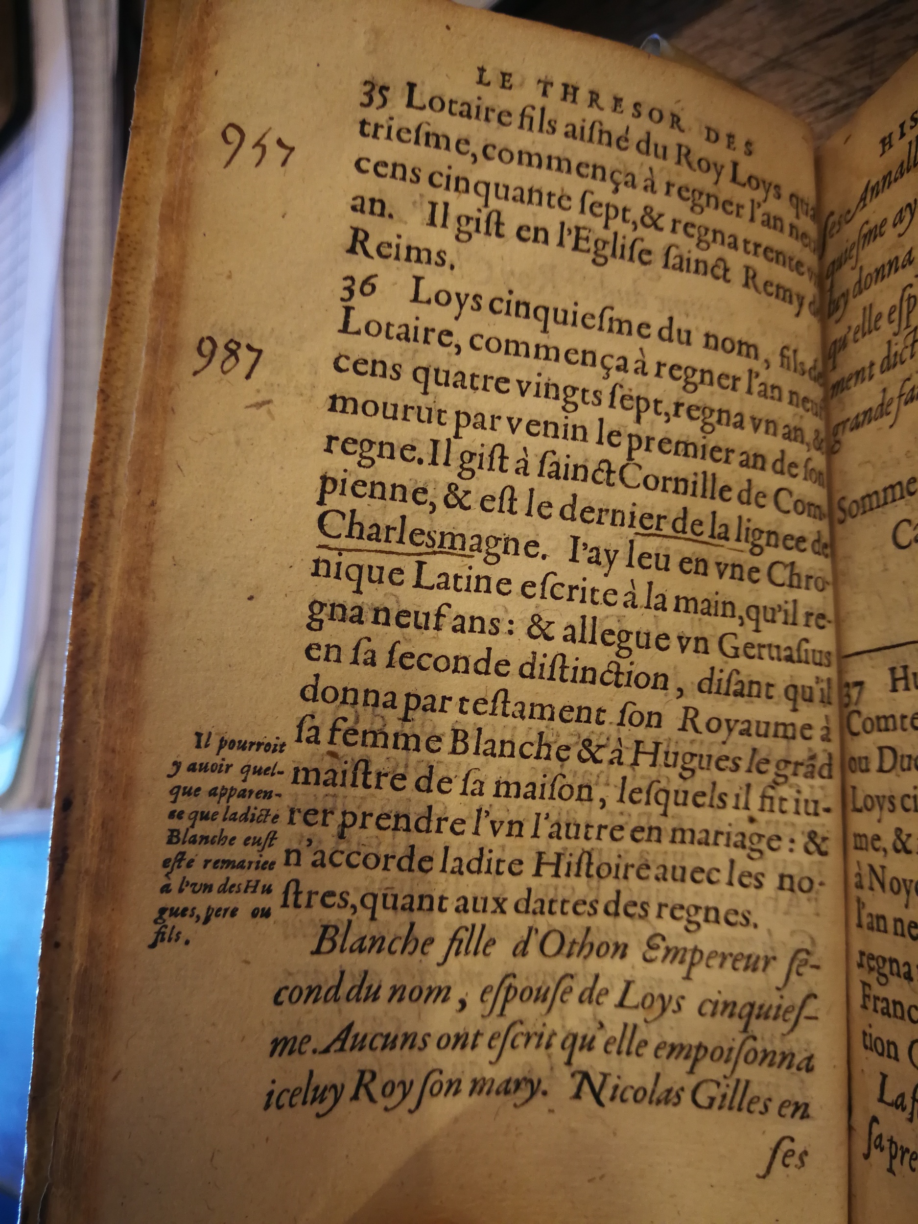 1604 - Galiot Corrozet - Trésor des histoires de France - BNC Florence