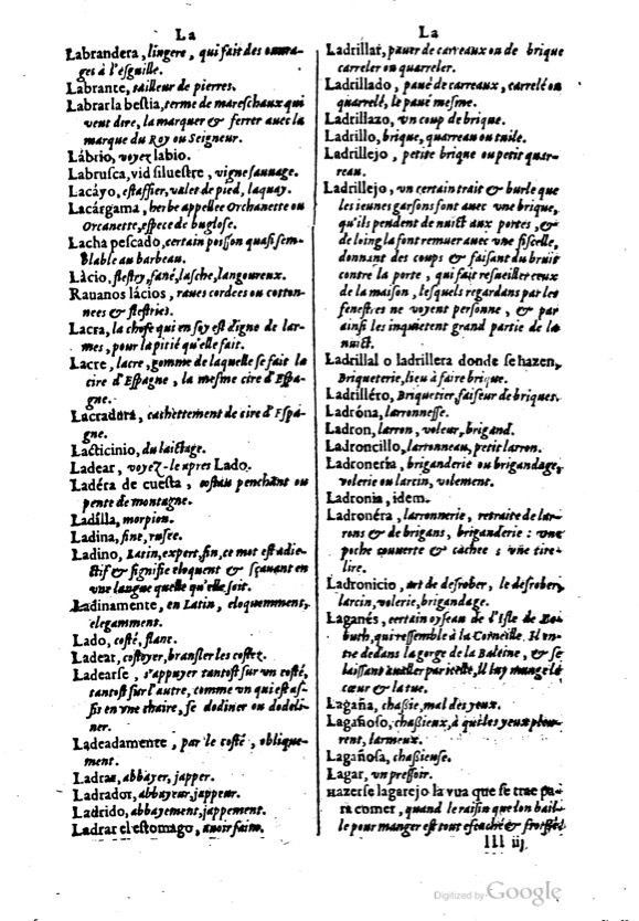 1621 - Adrian Tiffaine - Trésor des deux langues espagnole et française - BM Lyon
