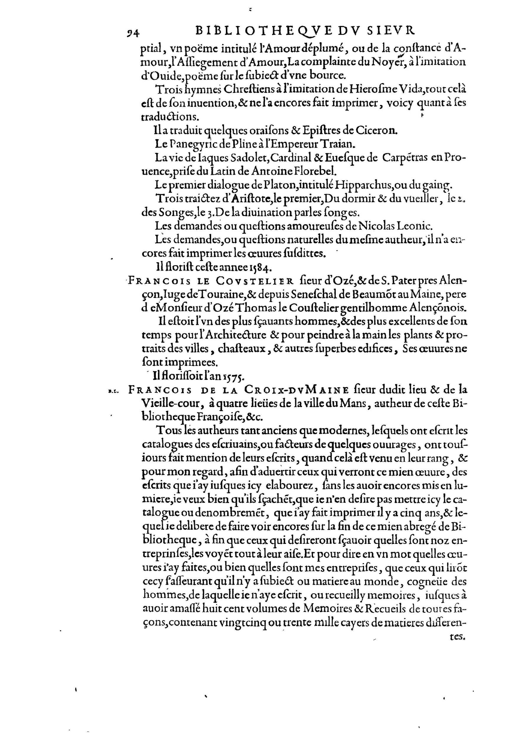 1584 - Abel L&#039;Angelier - Bibliothèques françaises - BnF