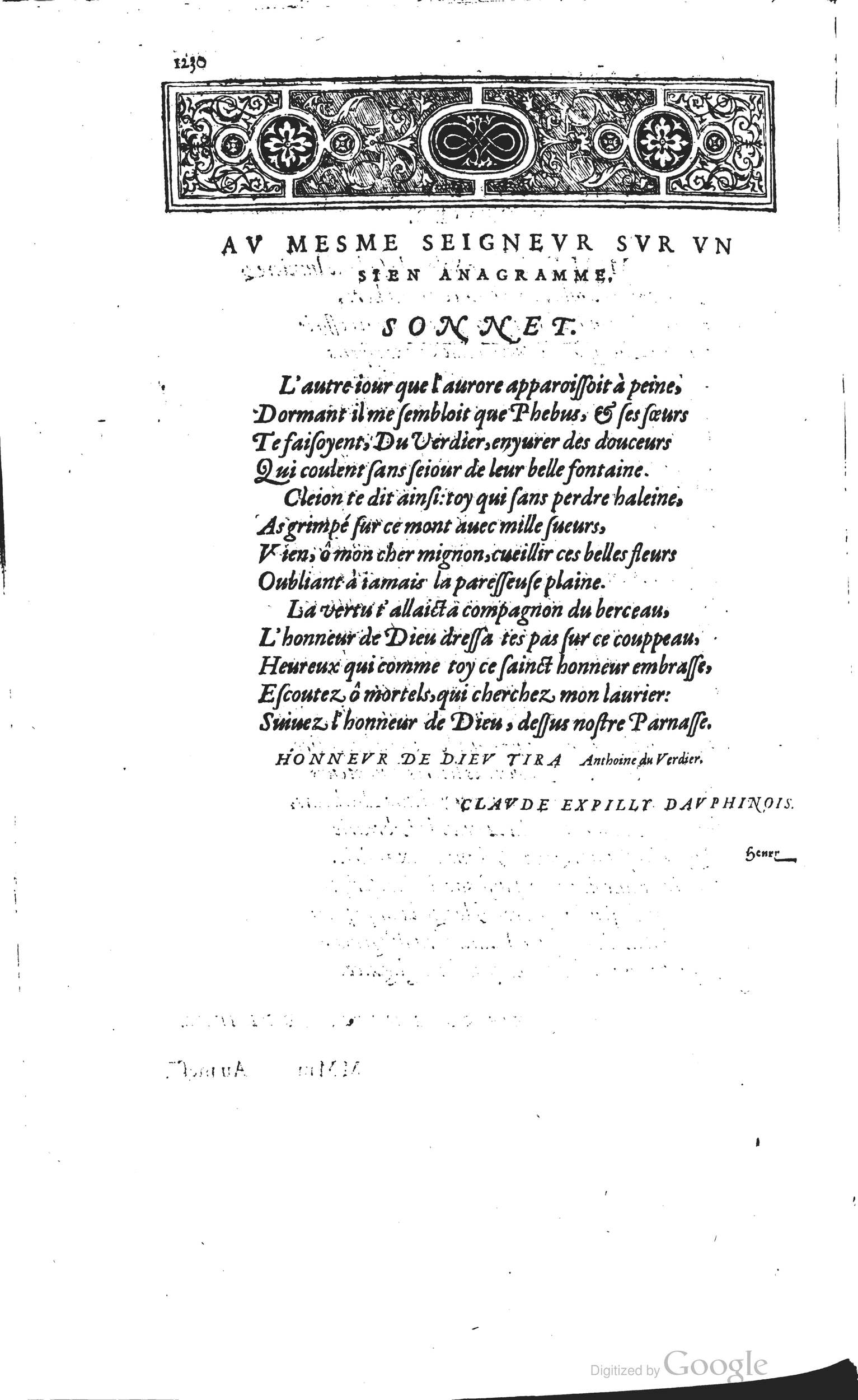 1585 - Barthélemy Honorat - Bibliothèques françaises - BSB Munich
