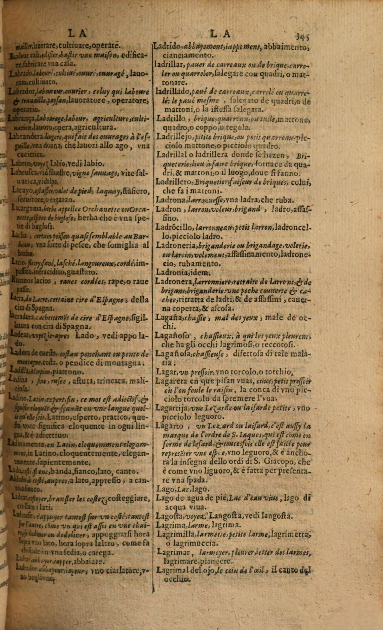 1617 - Samuel Crespin - Trésor des trois langues espagnole, française et italienne (Première partie) - Regensburg