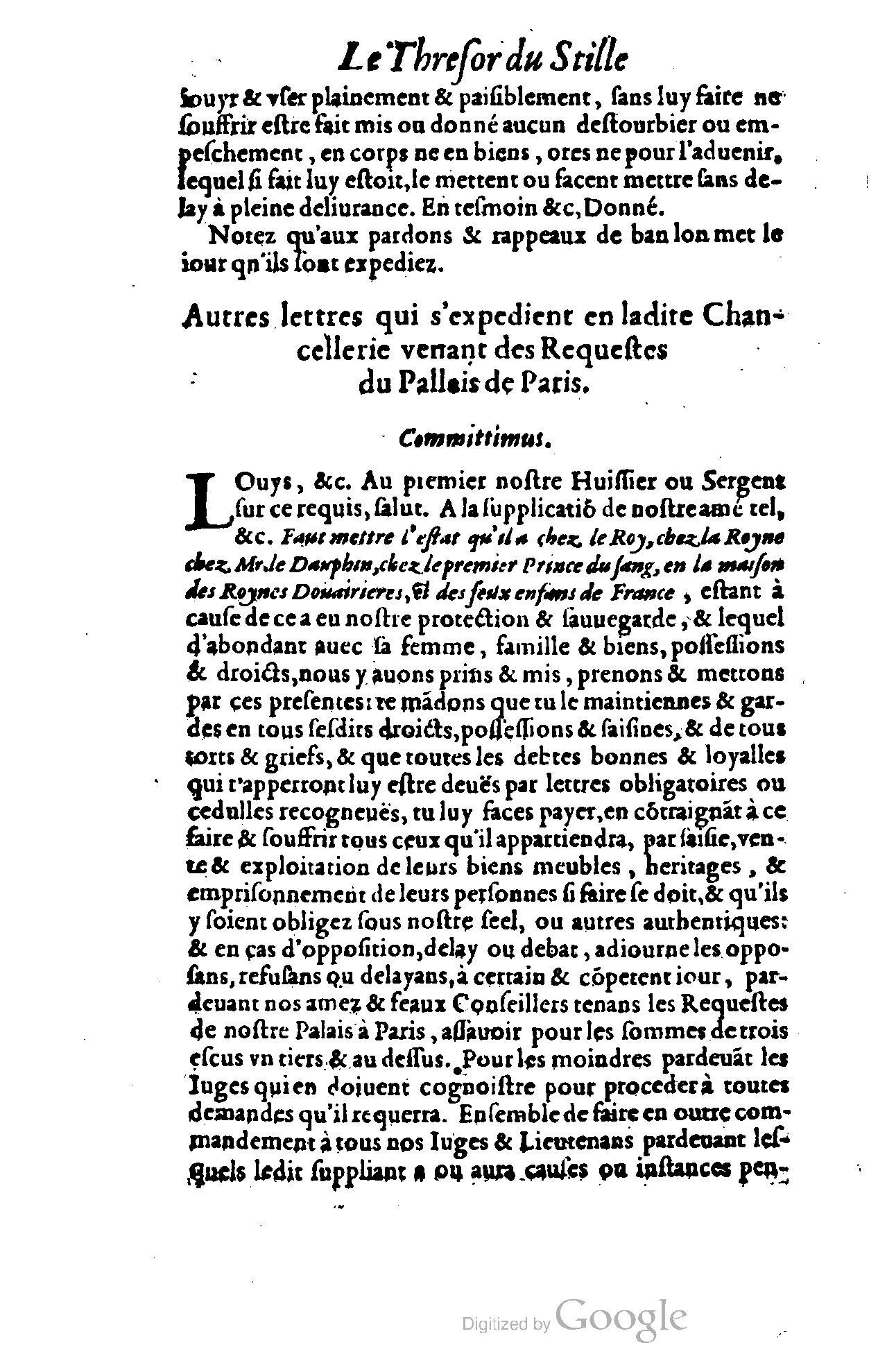 1614 - Jean Richer - Trésor du nouveau style et protocole de la chancellerie de France - BSB Munich