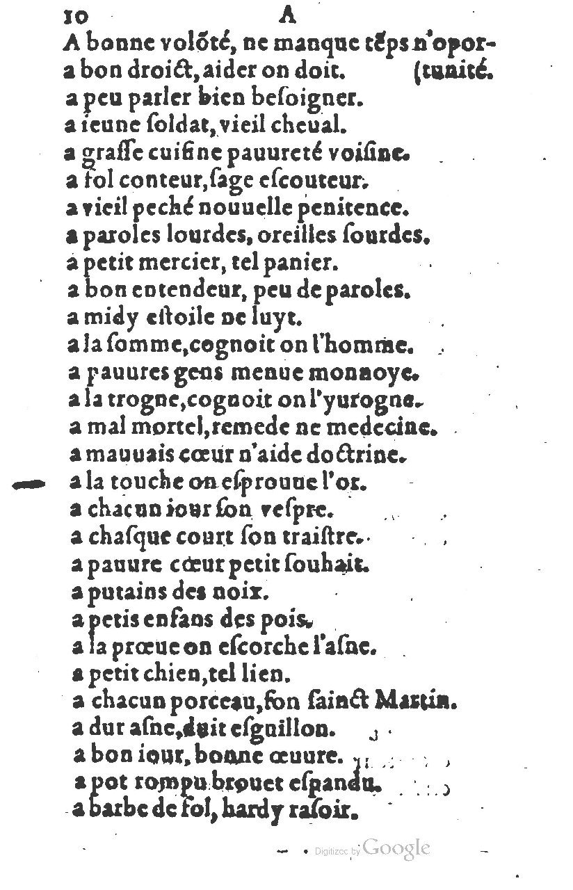 1581 - Nicolas Bonfons  - Trésor des sentences dorées - Princeton