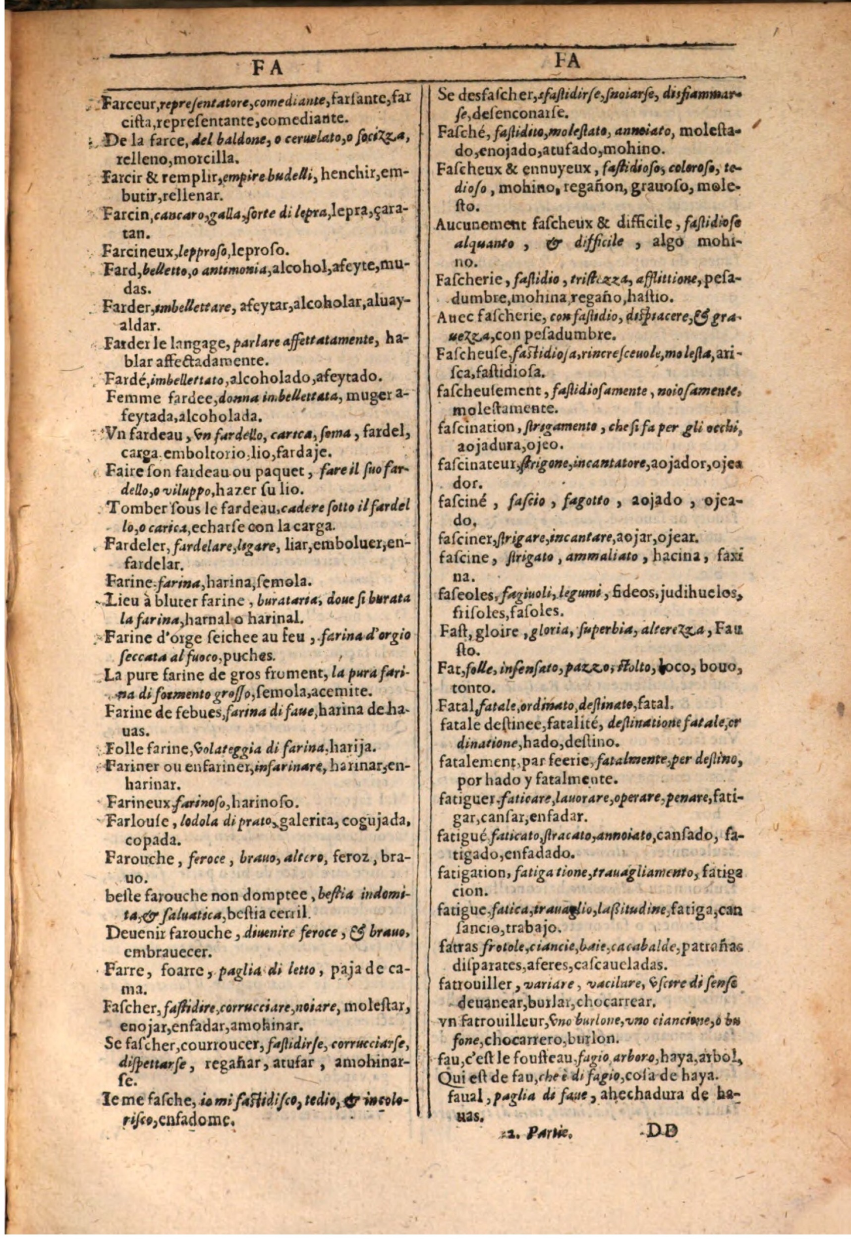 1609 - Philippe Albert et Alexandre Pernet - Trésor des trois langues française, italienne et espagnole (Seconde partie) - BSB Munich 1609 - Philippe Albert et Alexandre Pernet - Trésor des trois langues française, italienne et espagnole (Seconde partie) - BSB Munich