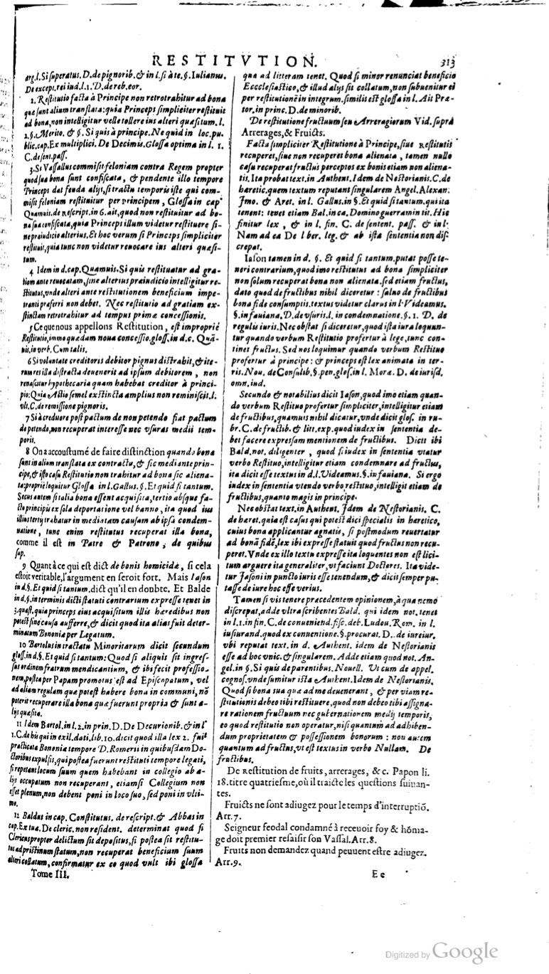 1629 - Veuve Nicolas Buon - Trésor du droit français (21754 T. 3) - BM Lyon