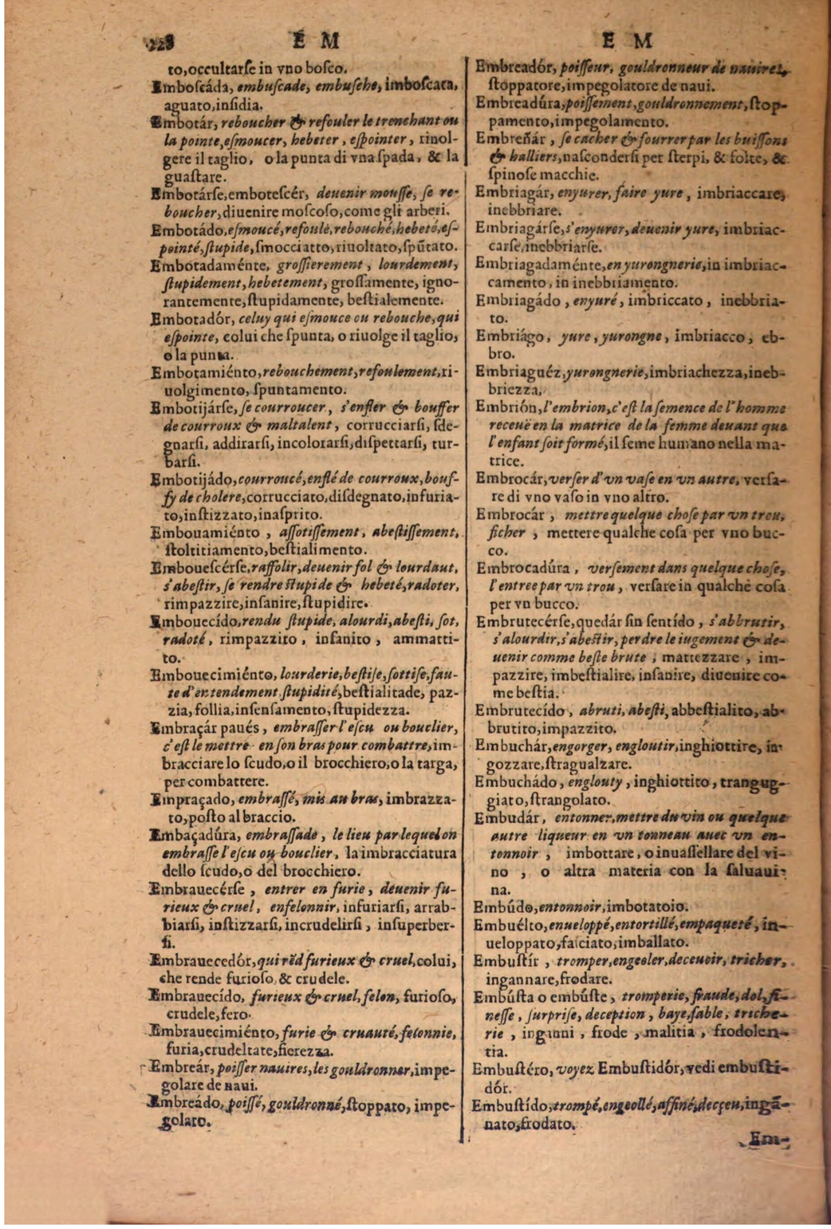 1606 - Samuel Crespin - Thresor des trois langues, francoise, italiene et espagnolle - BSB Munich