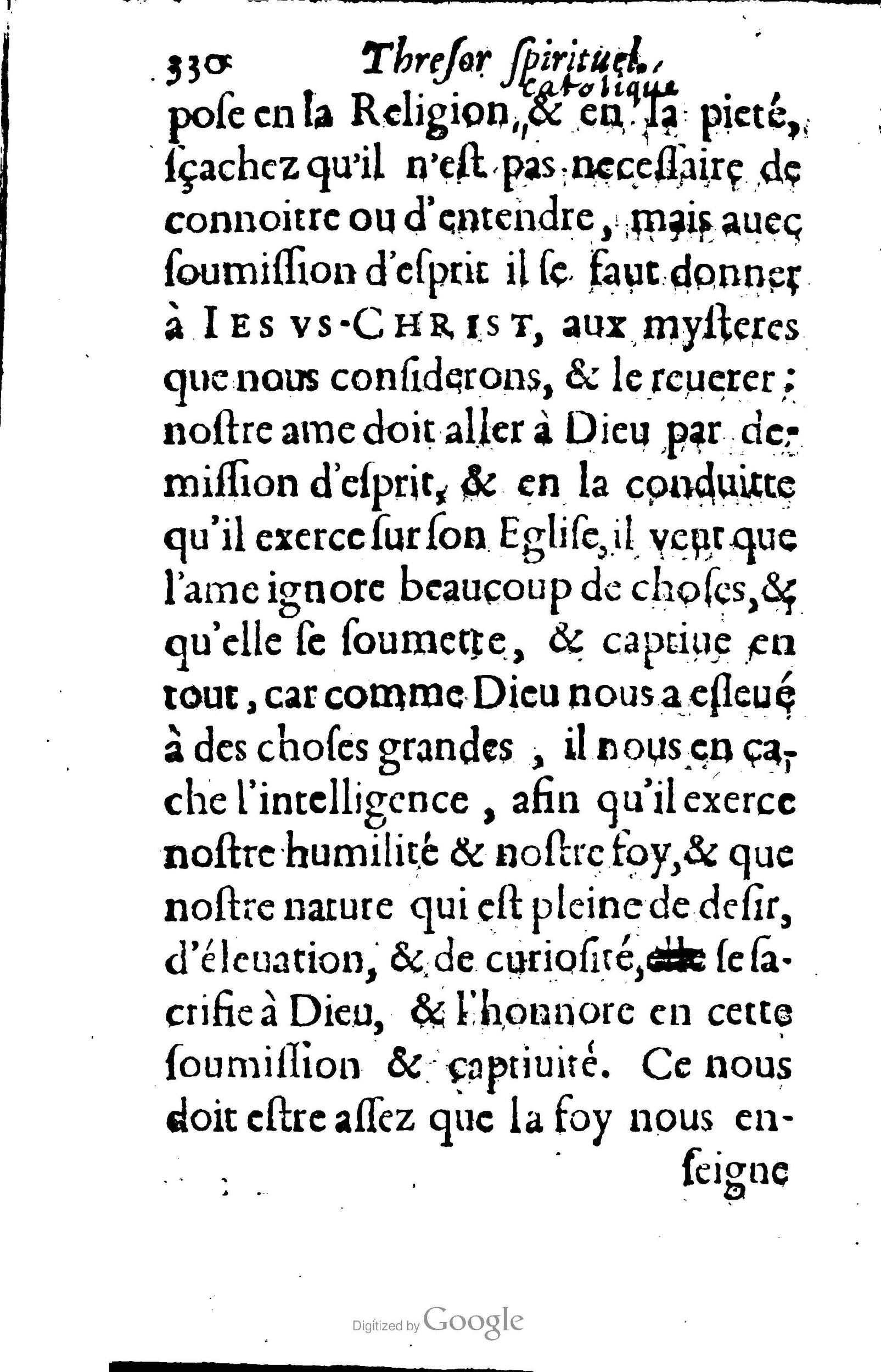 1633 - François Waudré - Trésor spirituel contenant les excellences du christianisme - BM Lyon