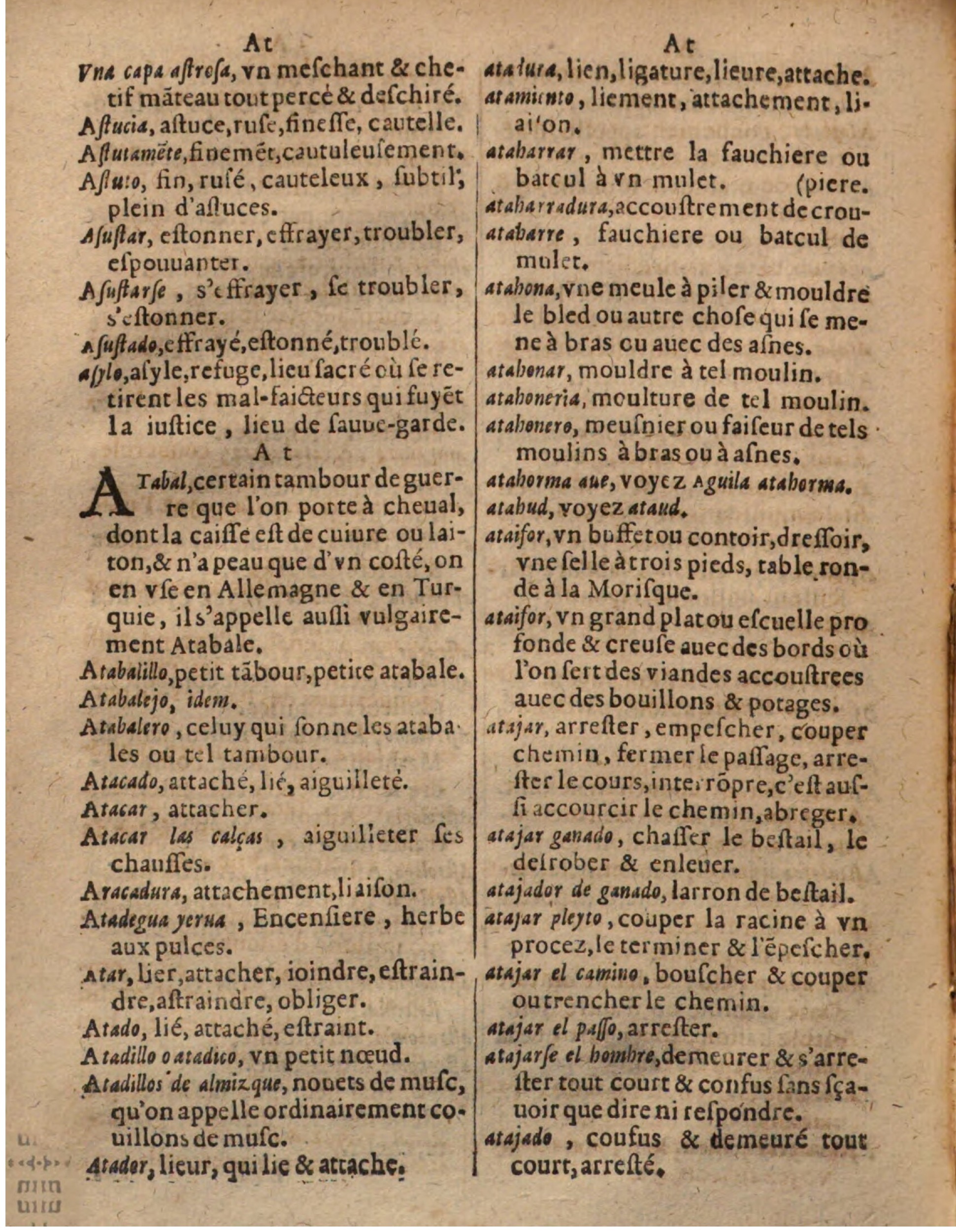 1625 - Hubert Antoine - Trésor des deux langues espagnole et française - Augsbourg