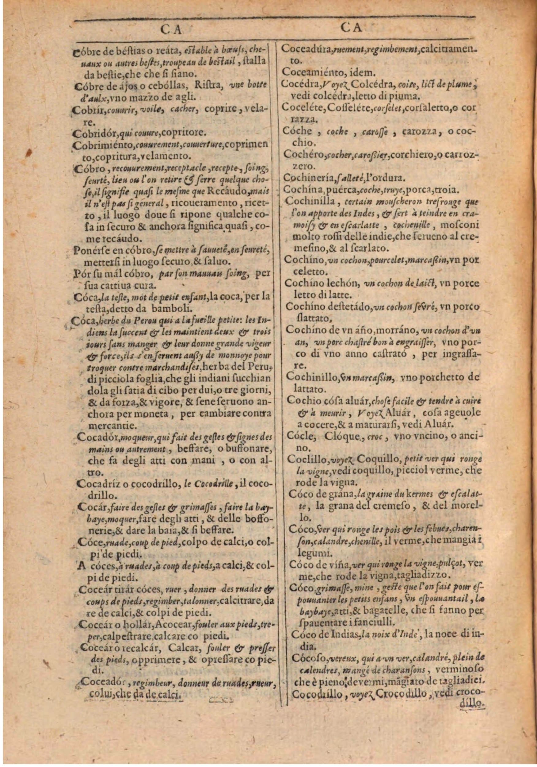 1609 - Philippe Albert et Alexandre Pernet - Trésor des trois langues française, italienne et espagnole (Première partie) - BSB Munich