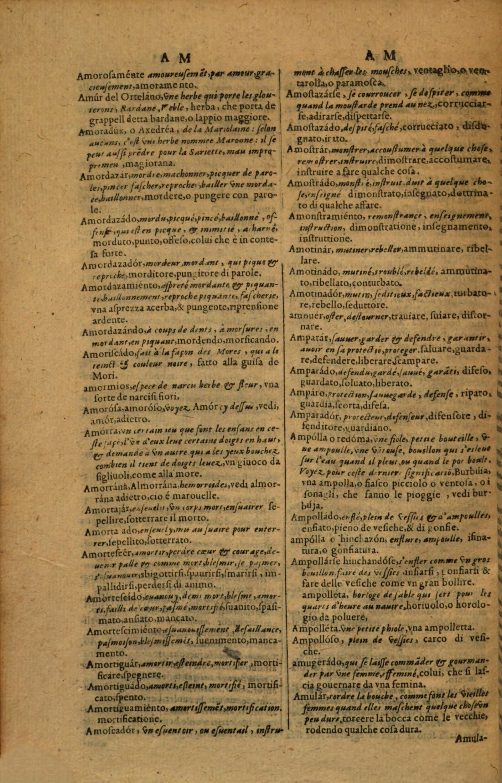 1617 - Samuel Crespin - Trésor des trois langues espagnole, française et italienne (Première partie) - Regensburg