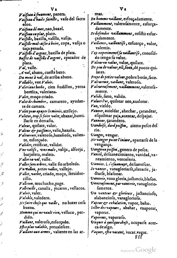 1621 - Adrian Tiffaine - Trésor des deux langues espagnole et française - BM Lyon
