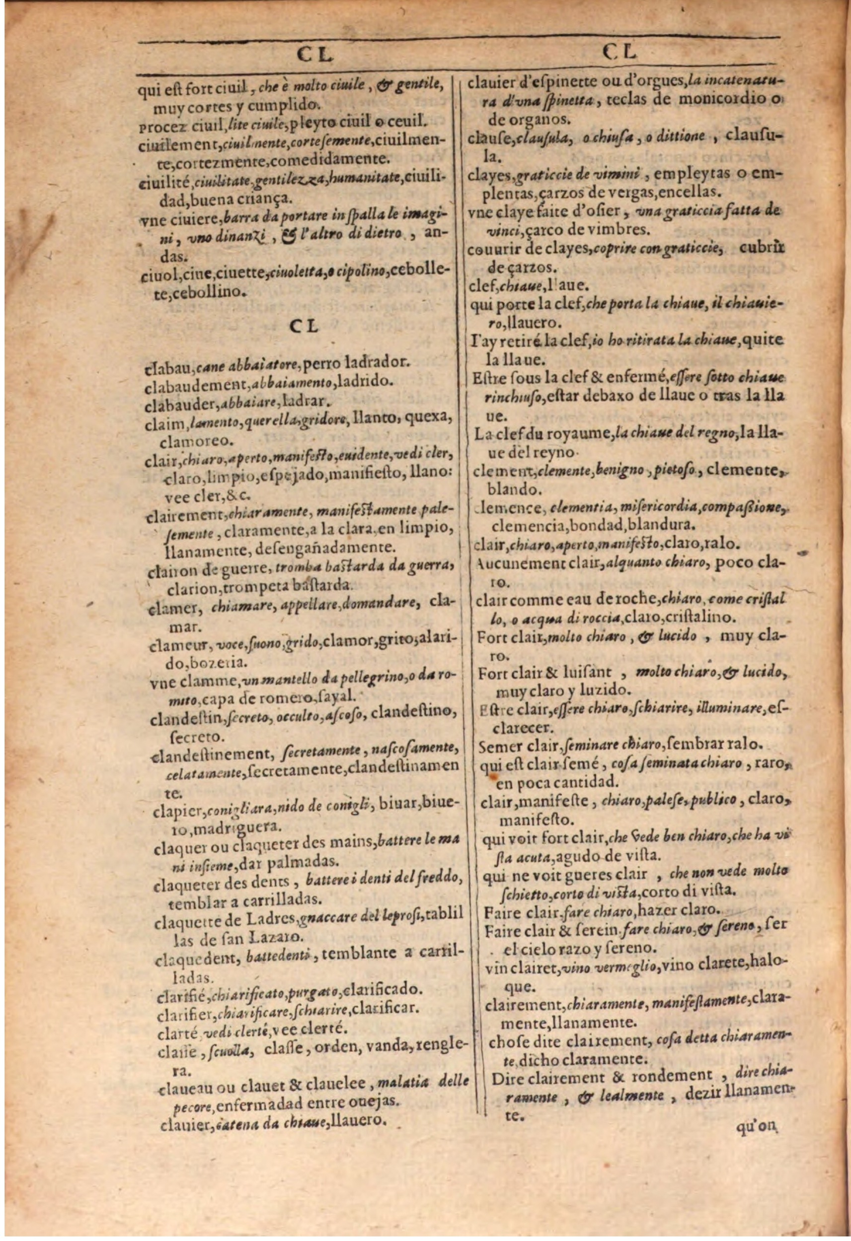 1609 - Philippe Albert et Alexandre Pernet - Trésor des trois langues française, italienne et espagnole (Seconde partie) - BSB Munich 1609 - Philippe Albert et Alexandre Pernet - Trésor des trois langues française, italienne et espagnole (Seconde partie) - BSB Munich