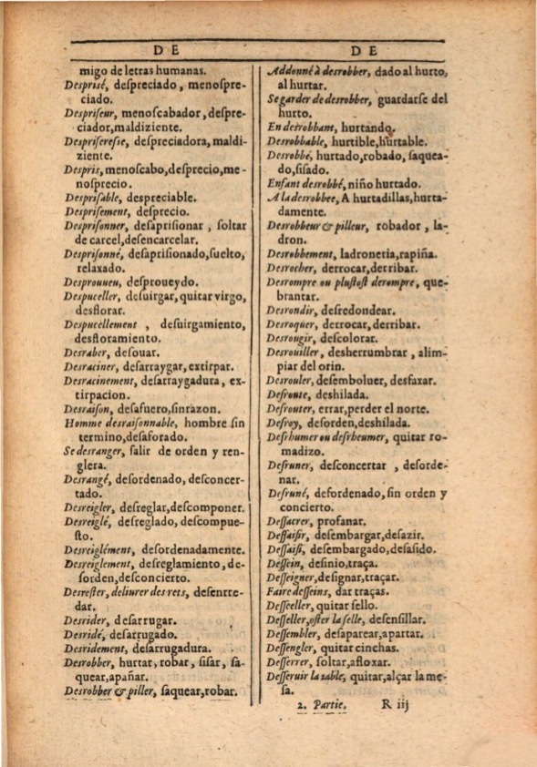 1607 - Marc Orry - Trésor des deux langues espagnole et française (Première et Seconde parties) - ÖNB Wien 1607 - Marc Orry - Trésor des deux langues espagnole et française (Première et Seconde parties) - ÖNB Wien