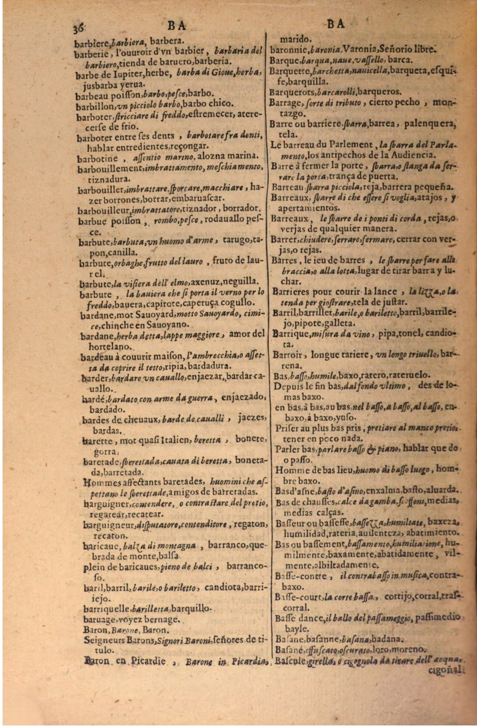 1616 - Pierre de la Rovière - Trésor des trois langues (Seconde partie) - BSB Munich