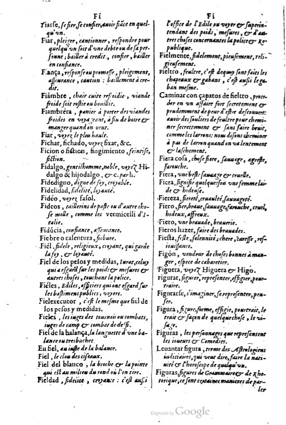 1621 - Adrian Tiffaine - Trésor des deux langues espagnole et française - BM Lyon