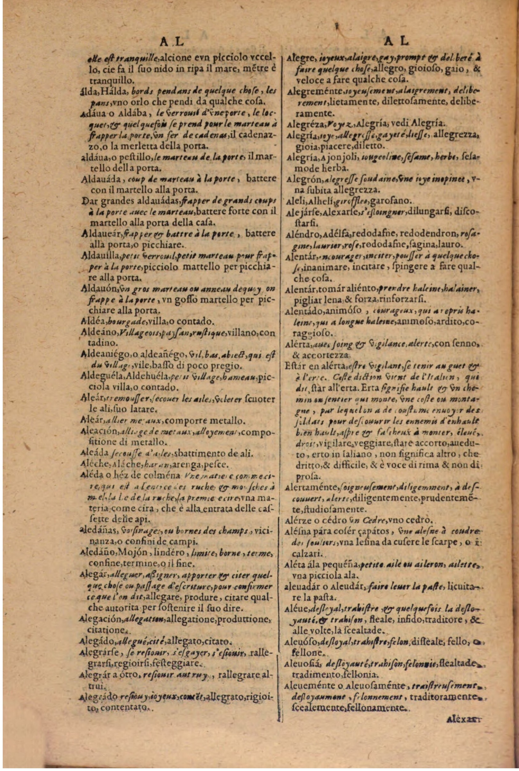 1606 - Samuel Crespin - Thresor des trois langues, francoise, italiene et espagnolle - BSB Munich