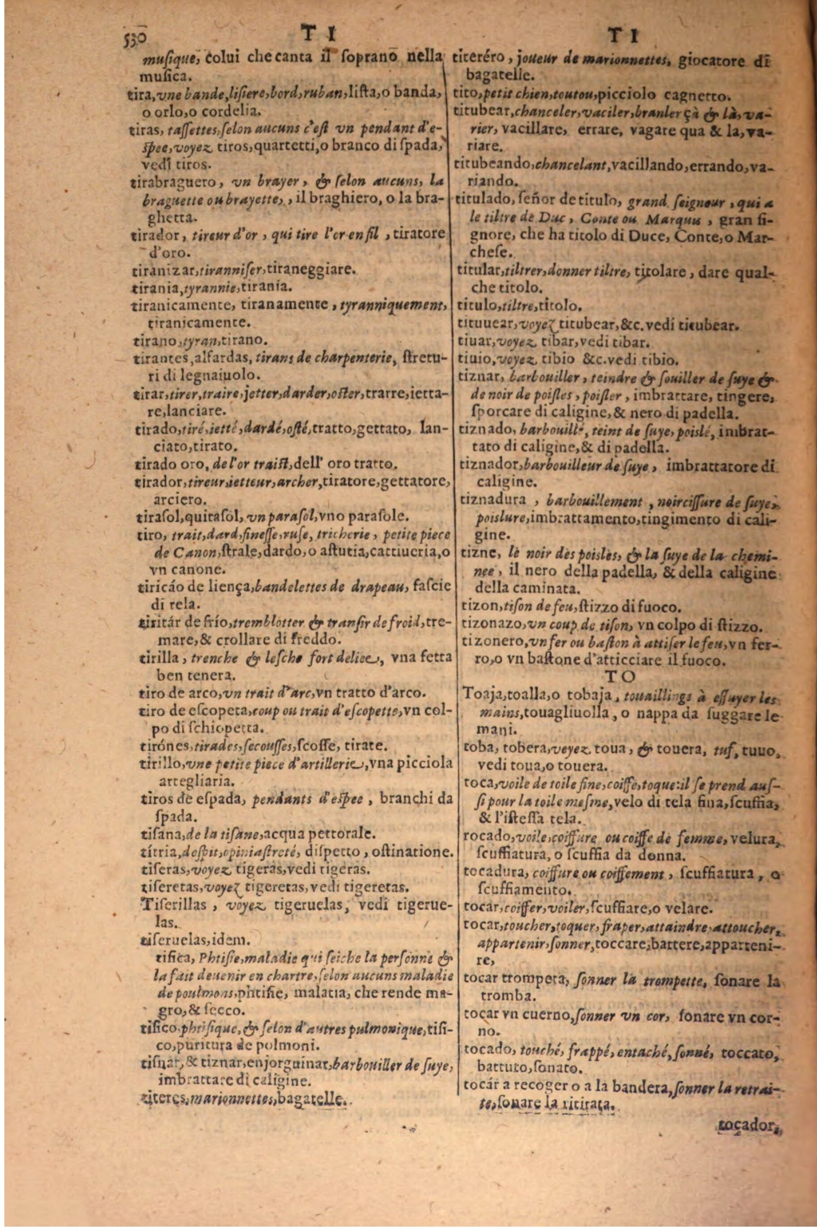 1606 - Samuel Crespin - Thresor des trois langues, francoise, italiene et espagnolle - BSB Munich