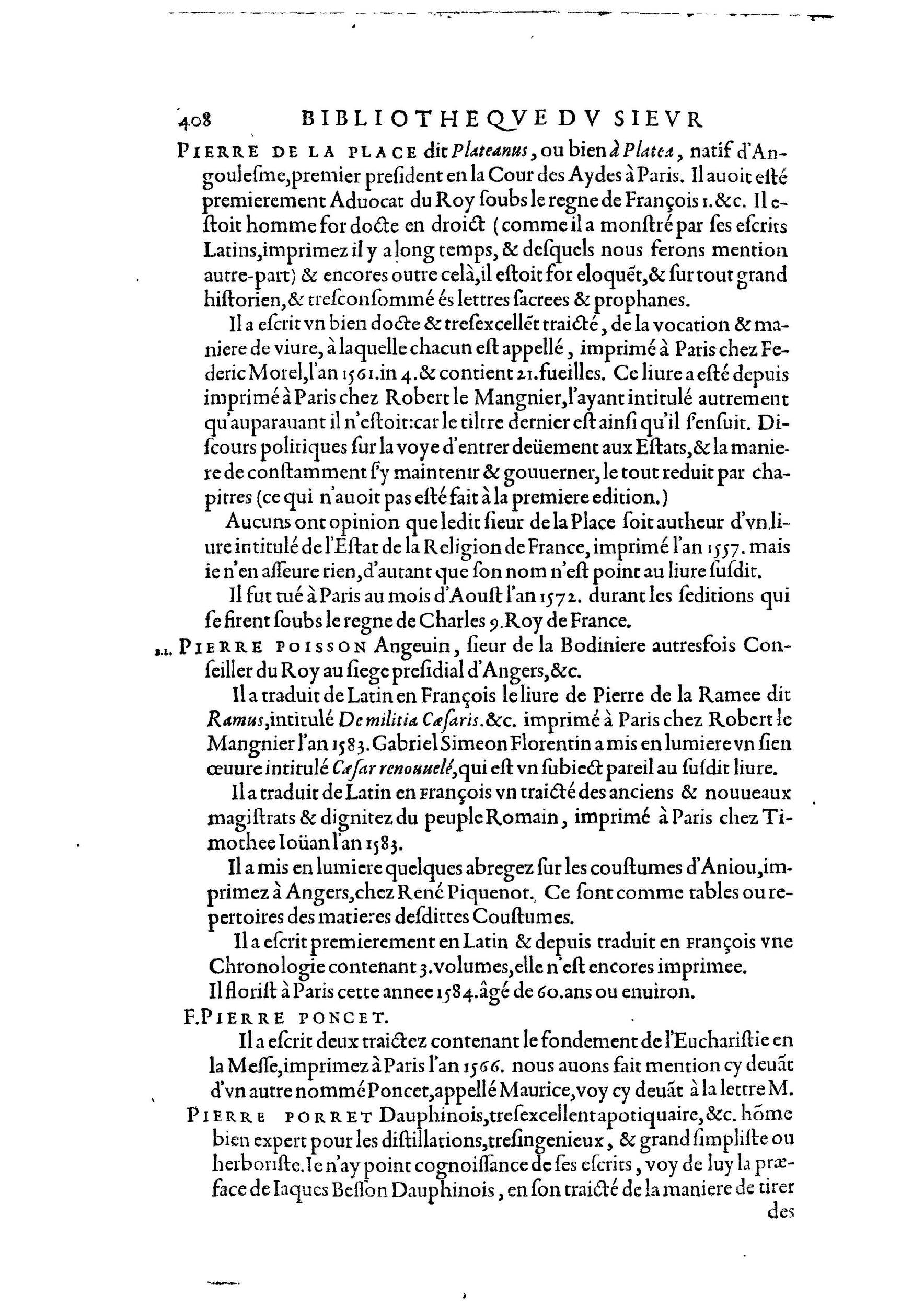 1584 - Abel L&#039;Angelier - Bibliothèques françaises - BnF