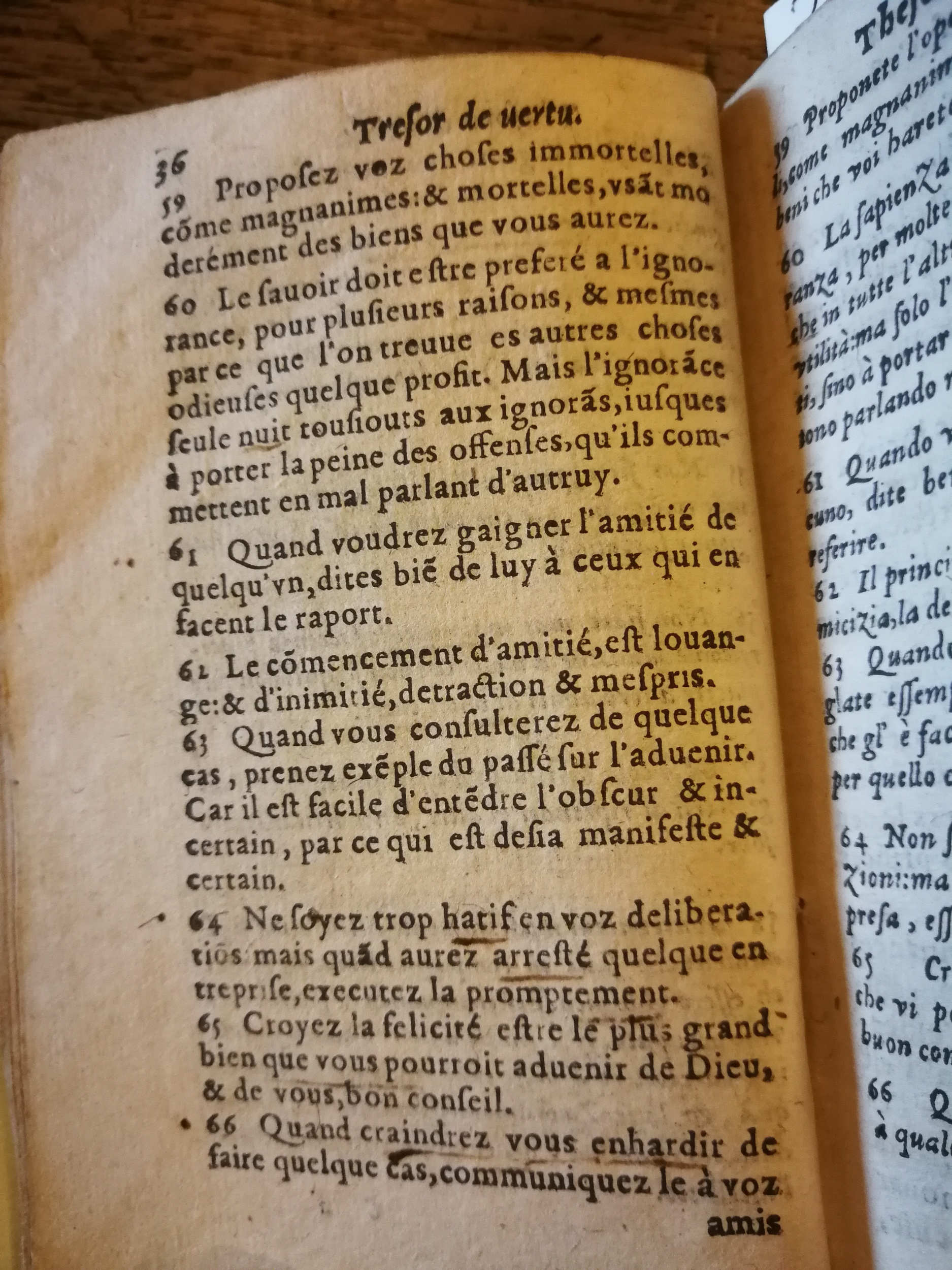 1576 - Benoît Rigaud - Trésor de vertu - BNC Florence