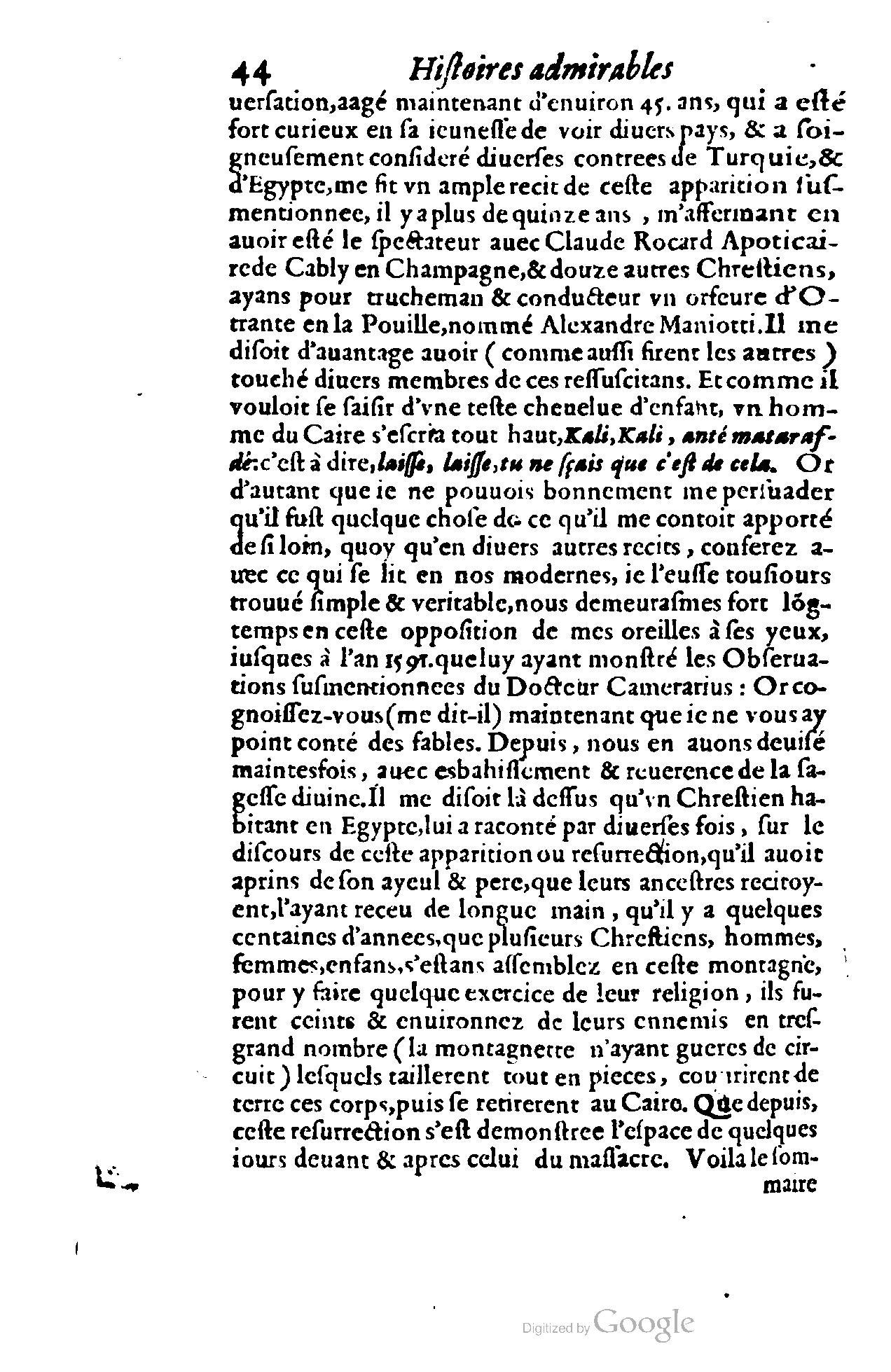 1620 - Samuel Crespin - Trésor d’histoires admirables et mémorables - BCU Lausanne