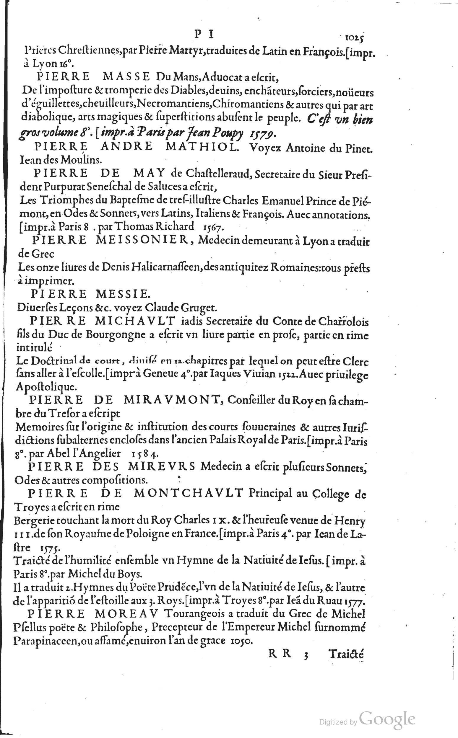 1585 - Barthélemy Honorat - Bibliothèques françaises - BSB Munich