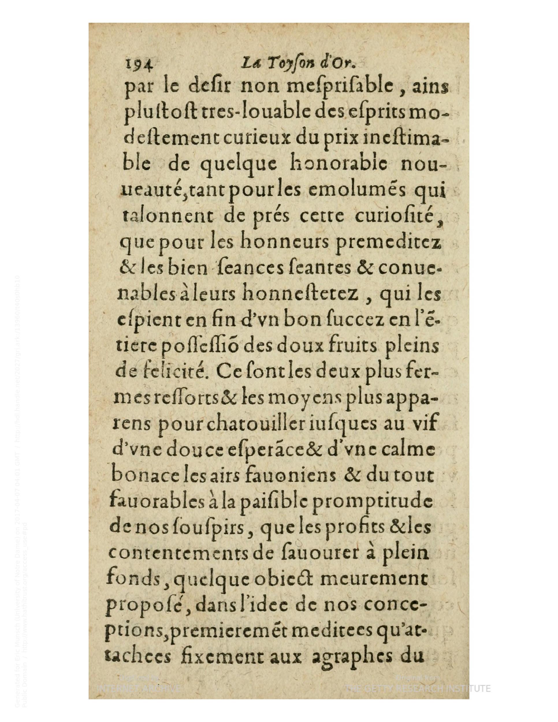 1612 - Charles Sevestre - Toison d’or ou la fleur des trésors - Getty Research Institute