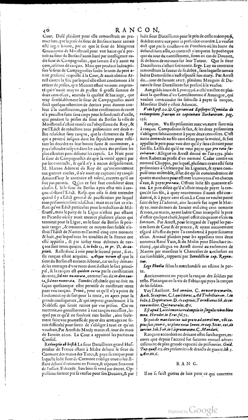 1629 - Veuve Nicolas Buon - Trésor du droit français (21754 T. 3) - BM Lyon