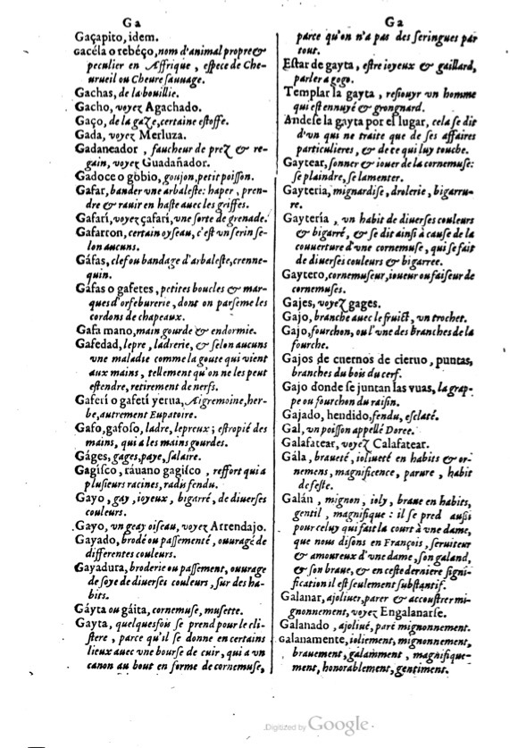 1621 - Adrian Tiffaine - Trésor des deux langues espagnole et française - BM Lyon