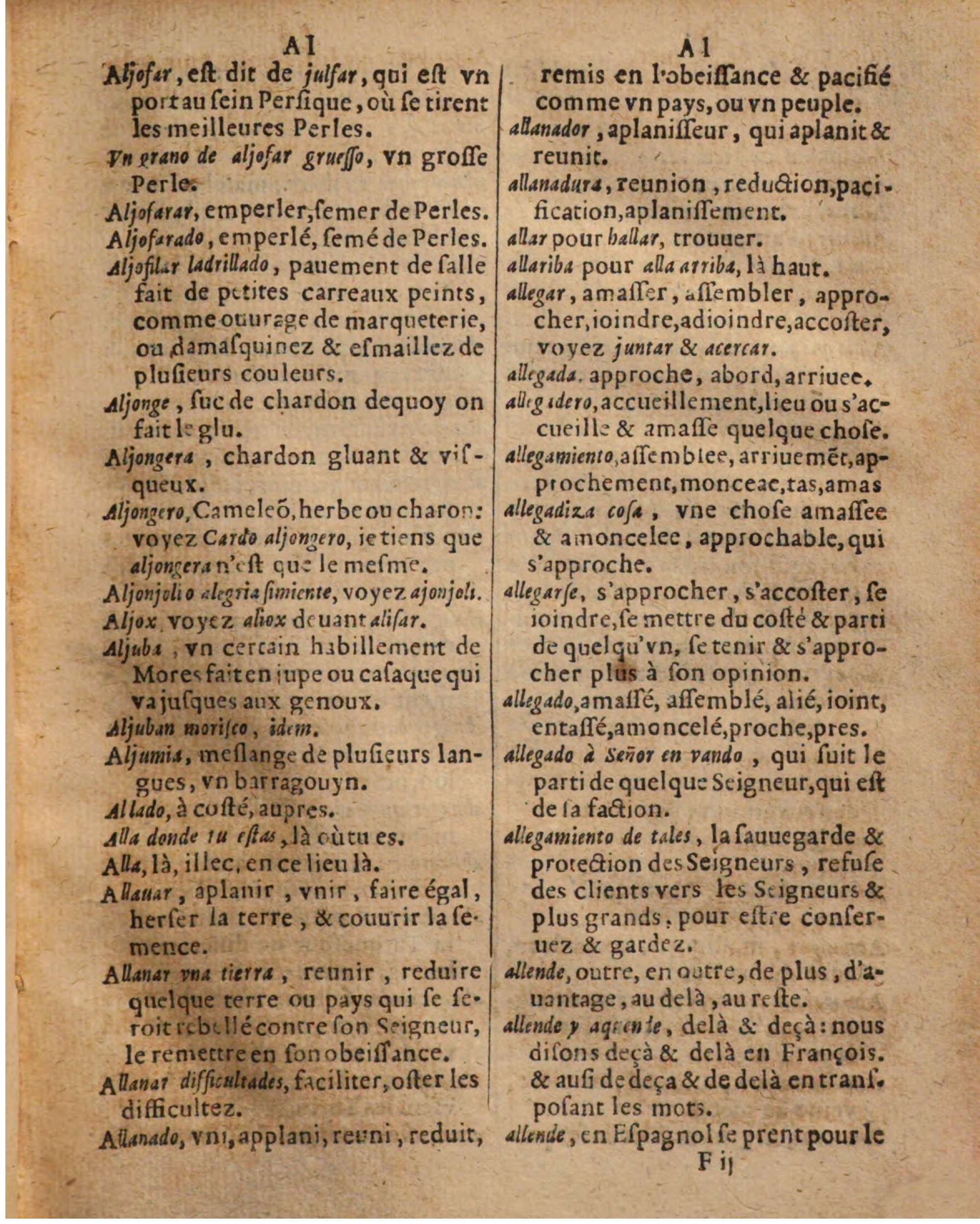 1625 - Hubert Antoine - Trésor des deux langues espagnole et française - Augsbourg