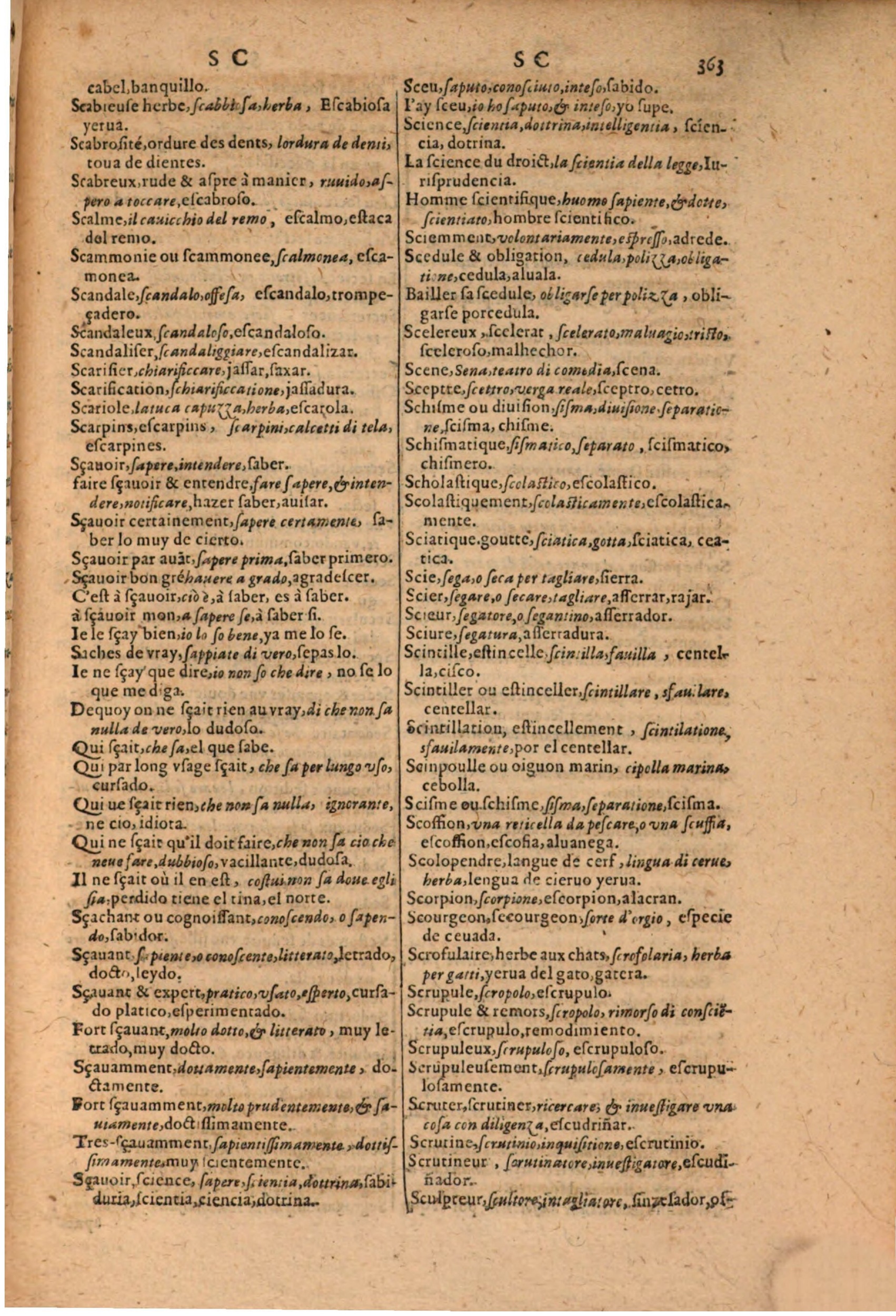 1616 - Pierre de la Rovière - Trésor des trois langues (Seconde partie) - BSB Munich