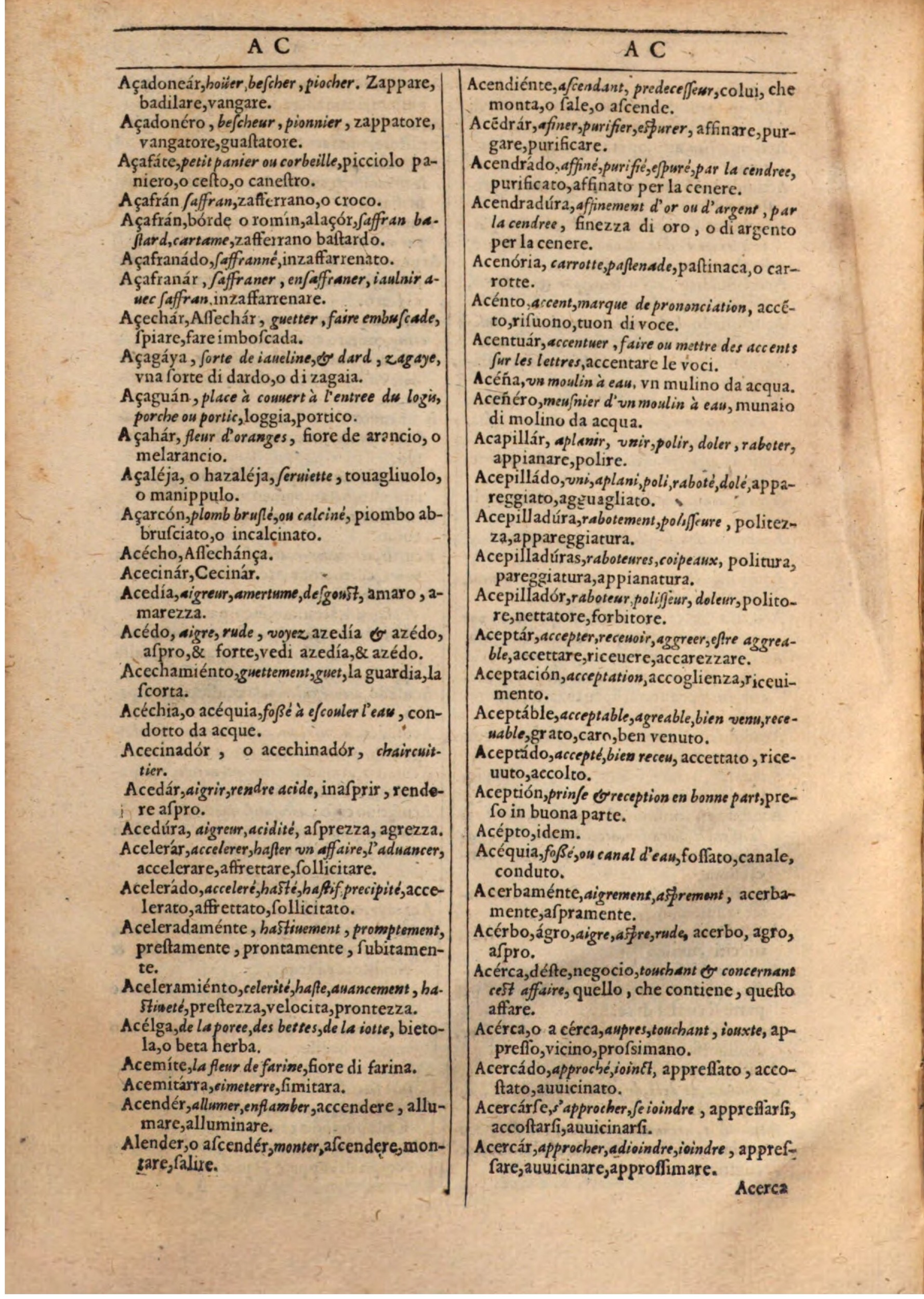 1609 - Philippe Albert et Alexandre Pernet - Trésor des trois langues française, italienne et espagnole (Première partie) - BSB Munich
