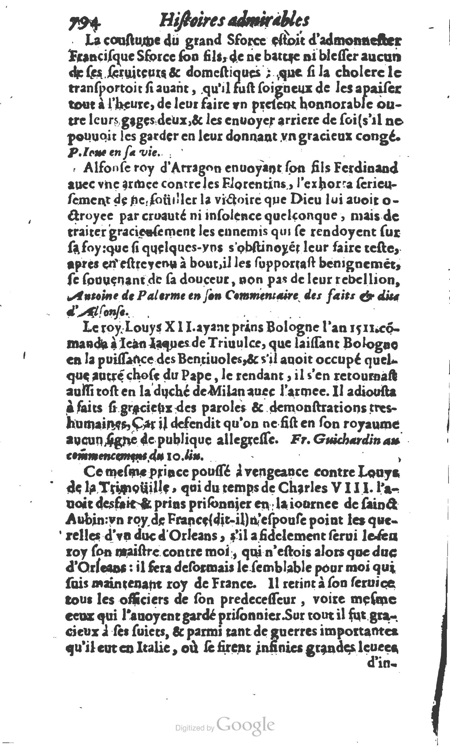 1610 - Paul Marceau - Trésor d’histoires admirables et mémorables - Princeton
