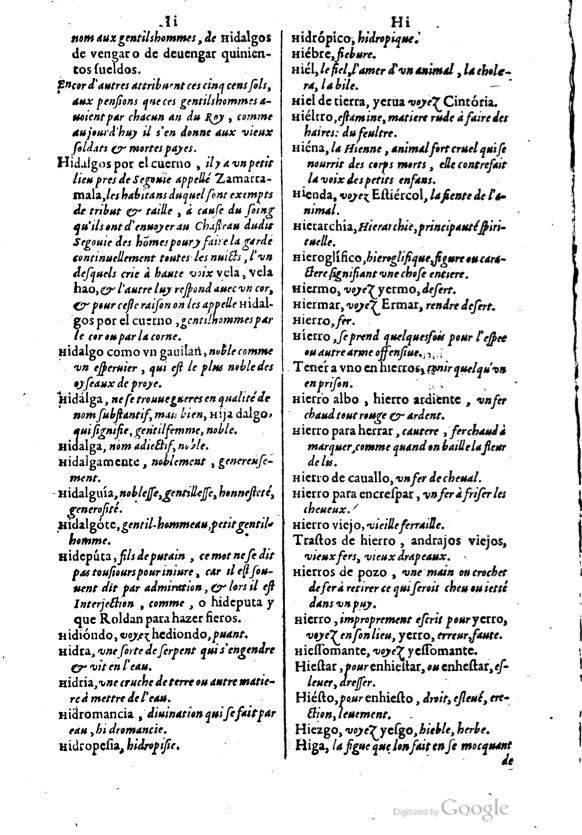 1621 - Adrian Tiffaine - Trésor des deux langues espagnole et française - BM Lyon