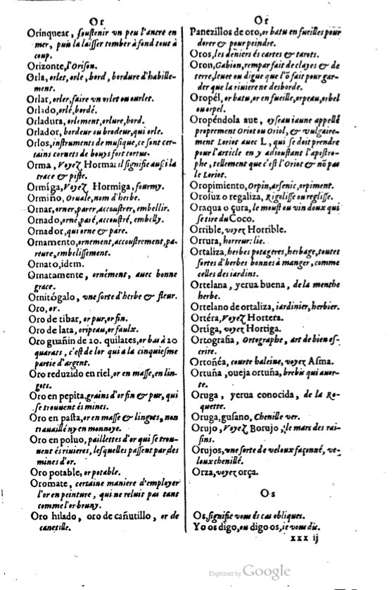 1621 - Adrian Tiffaine - Trésor des deux langues espagnole et française - BM Lyon