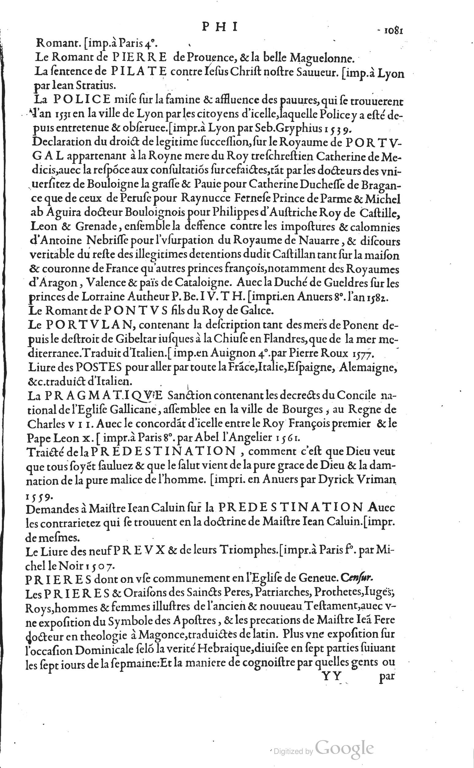 1585 - Barthélemy Honorat - Bibliothèques françaises - BSB Munich