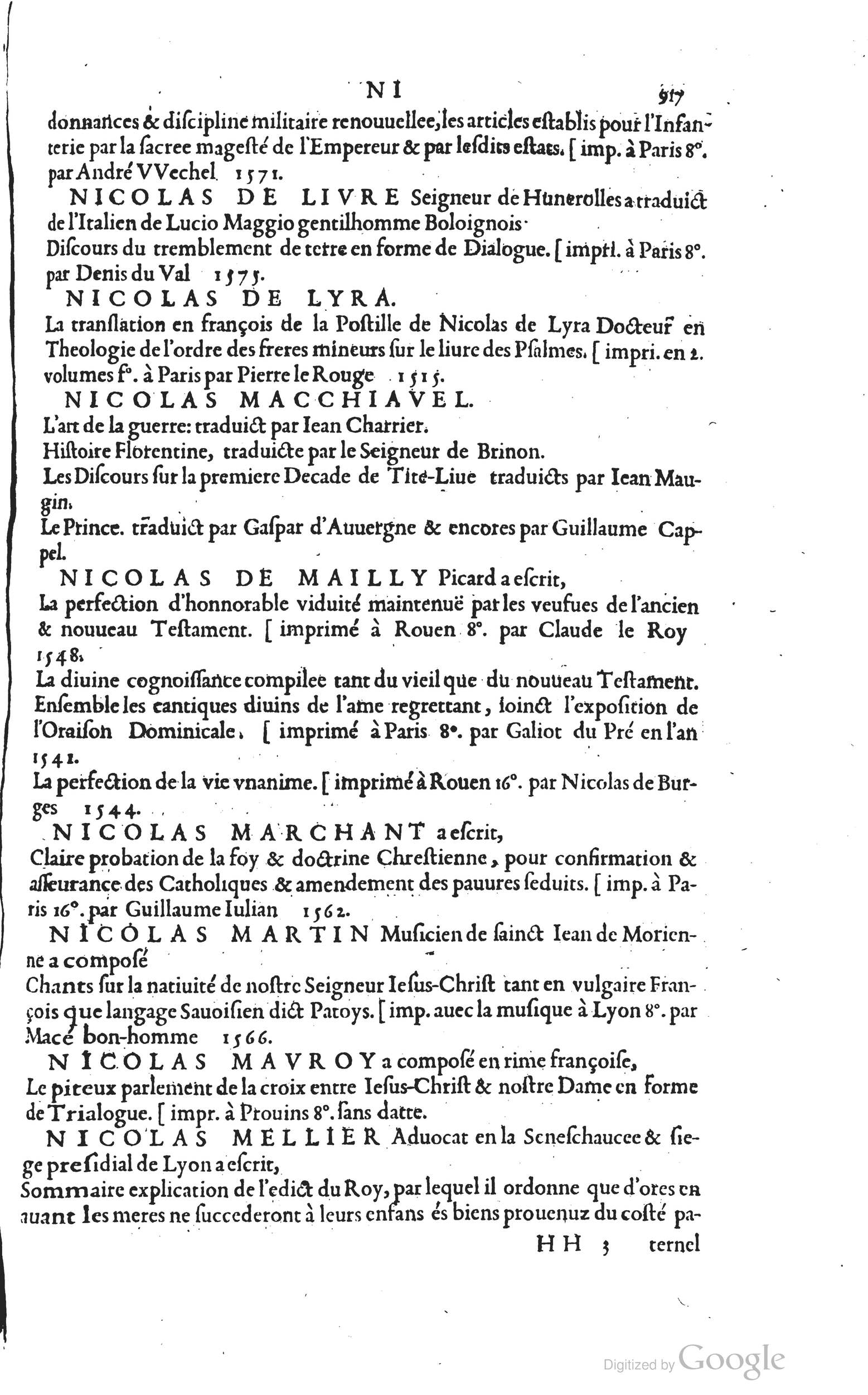 1585 - Barthélemy Honorat - Bibliothèques françaises - BSB Munich