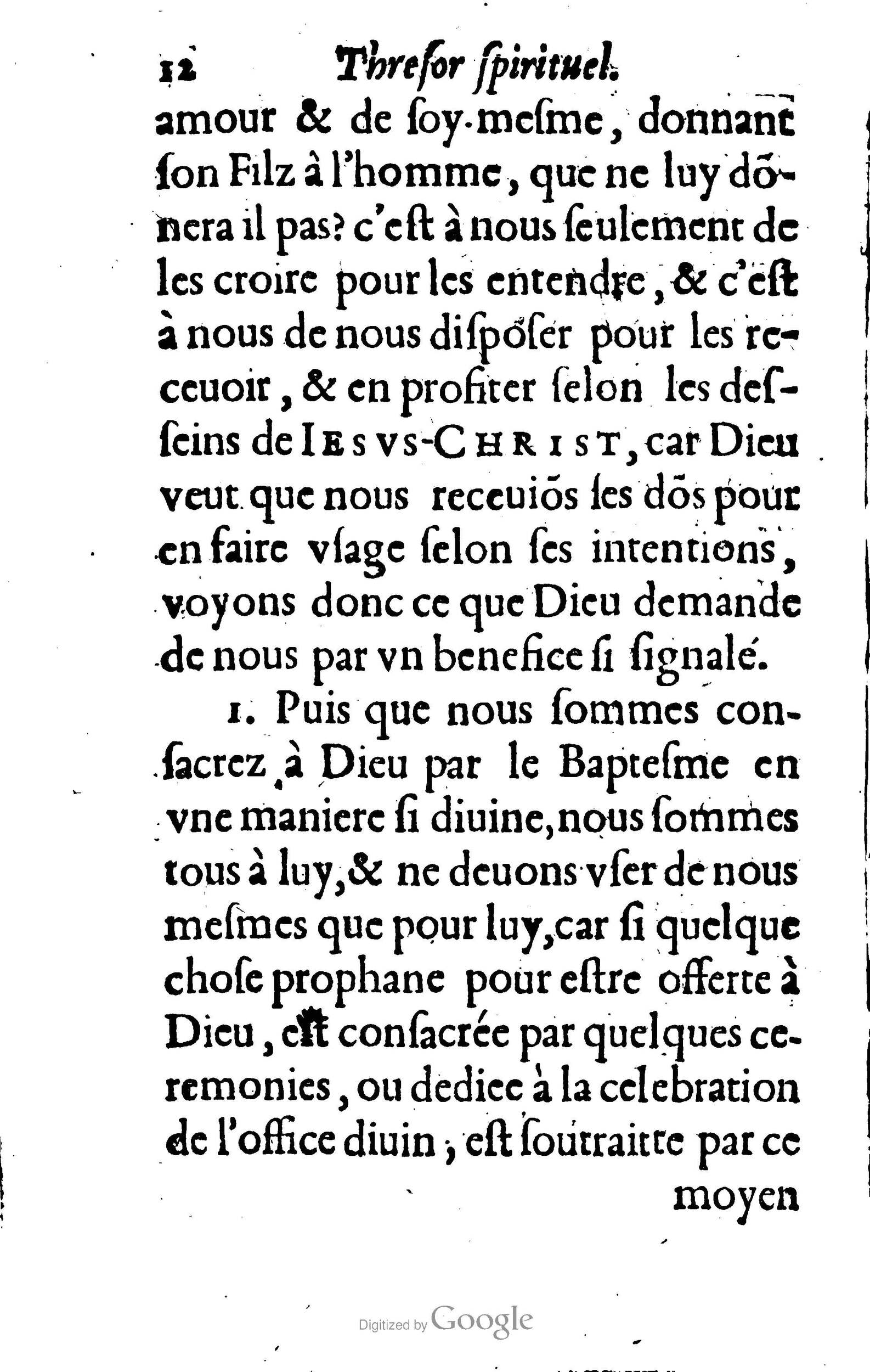 1633 - François Waudré - Trésor spirituel contenant les excellences du christianisme - BM Lyon