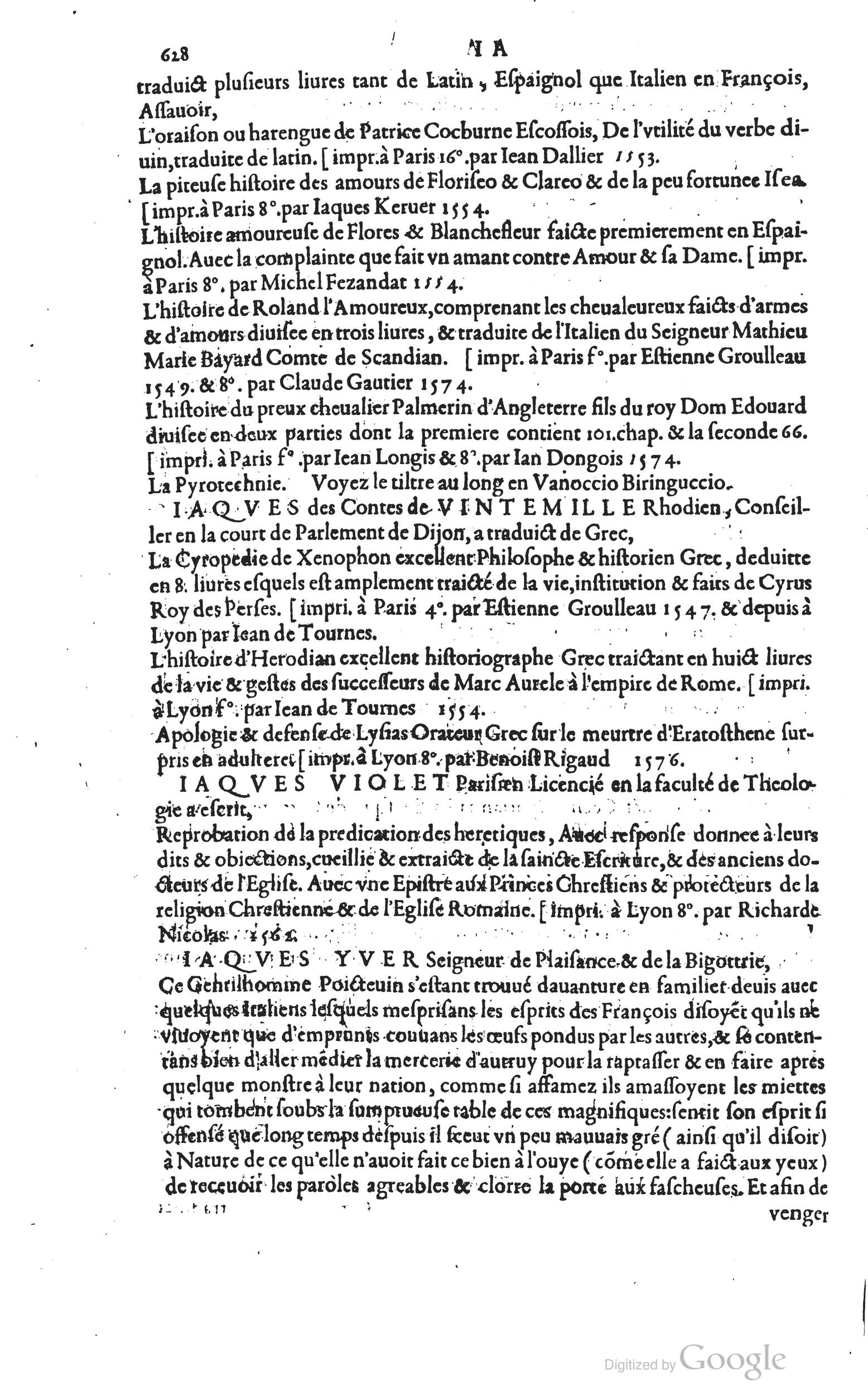 1585 - Barthélemy Honorat - Bibliothèques françaises - BSB Munich