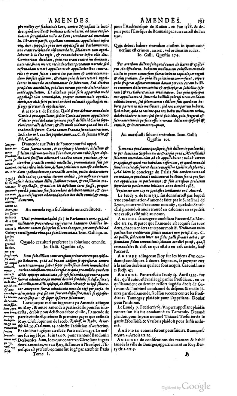 1629 - Veuve Nicolas Buon - Trésor du droit français (29620 T. 1) - BM Lyon