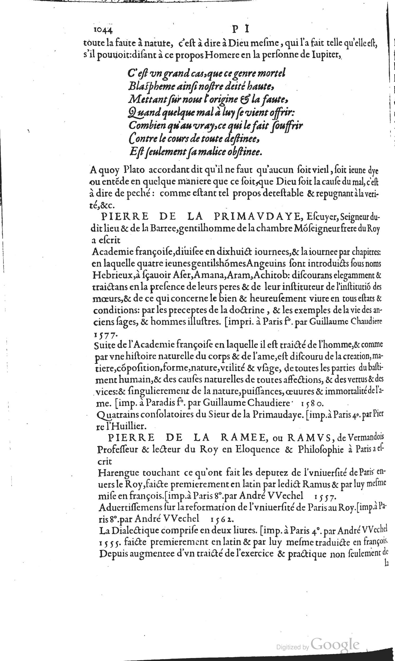 1585 - Barthélemy Honorat - Bibliothèques françaises - BSB Munich