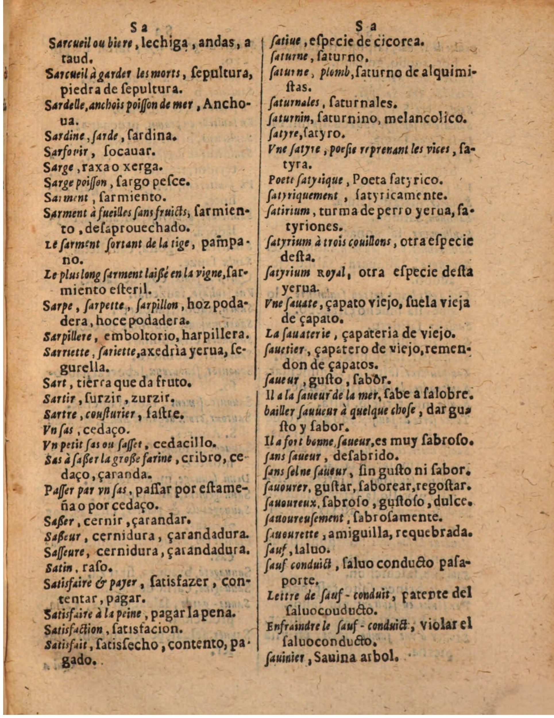 1624 - Hubert Antoine - Trésor des deux langues espagnole et française (Seconde partie) - BSB Munich