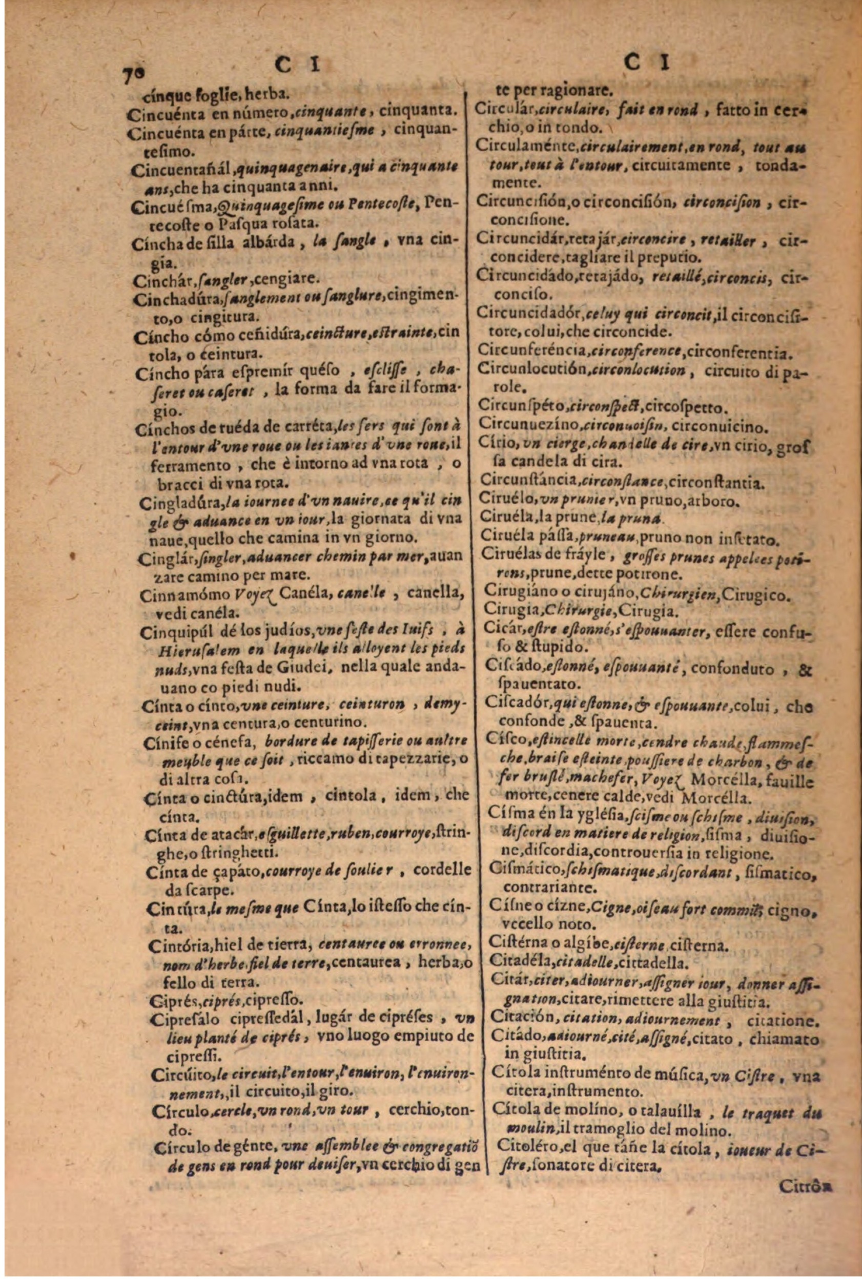 1606 - Samuel Crespin - Thresor des trois langues, francoise, italiene et espagnolle - BSB Munich