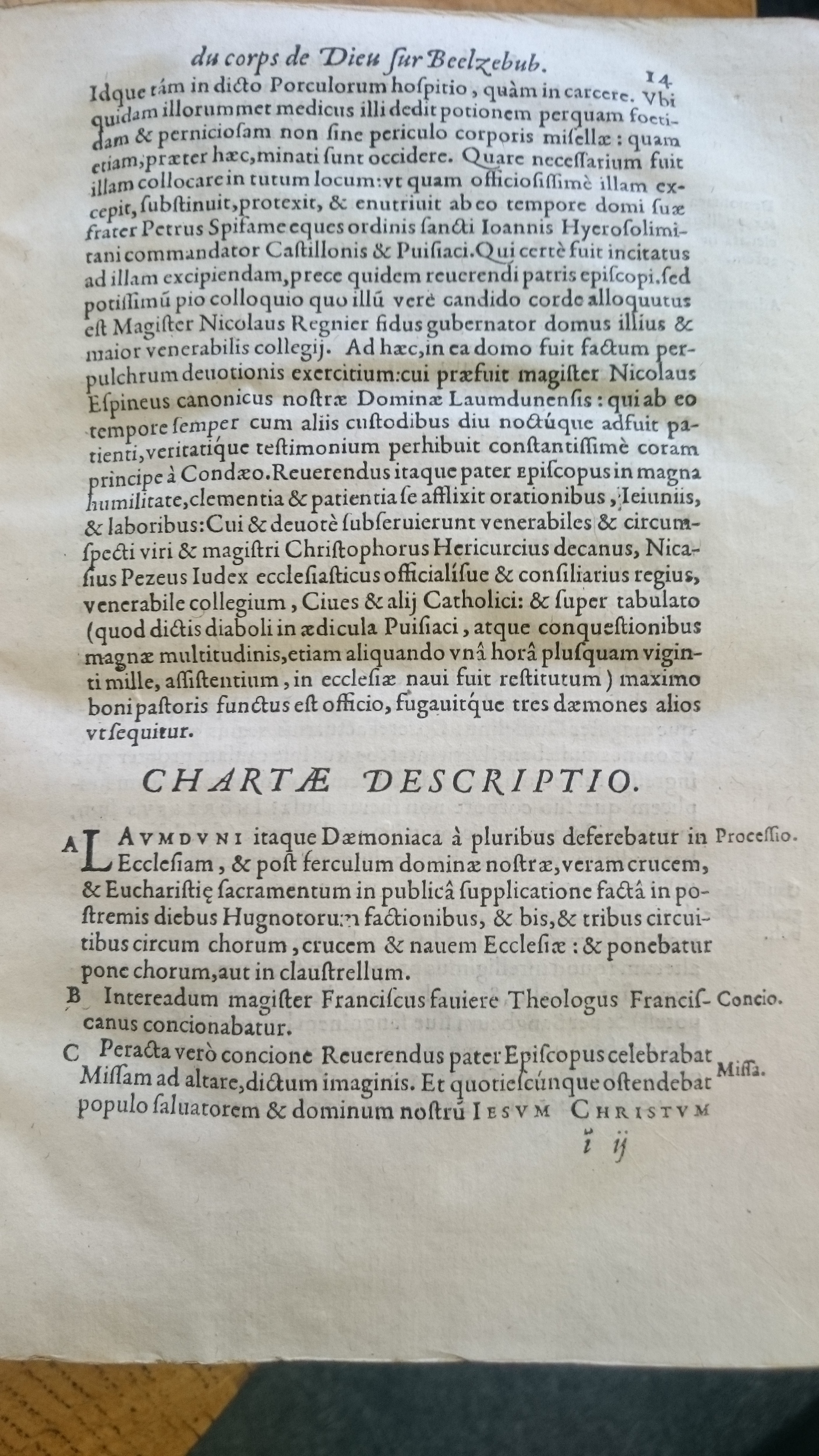 1578 - Nicolas Chesneau - Trésor et entière histoire de la triomphante victoire du corps de Dieu sur l’esprit malin - Douai Quincy