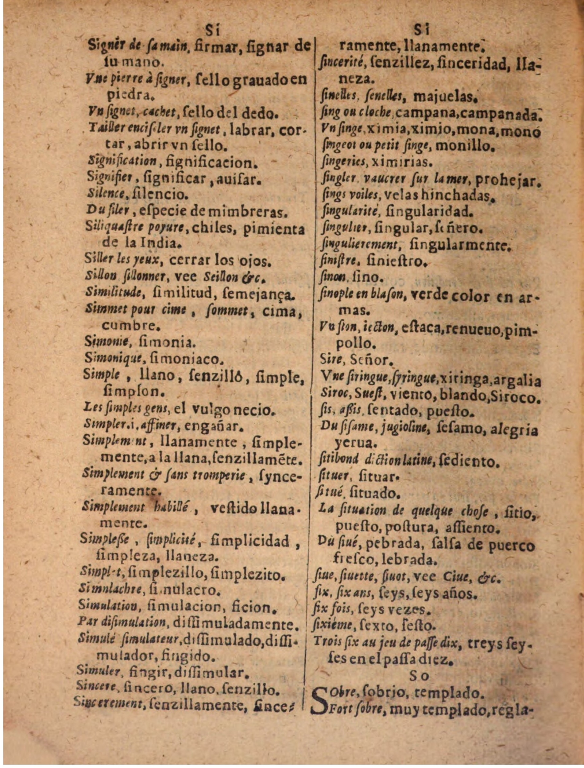 1624 - Hubert Antoine - Trésor des deux langues espagnole et française (Seconde partie) - BSB Munich