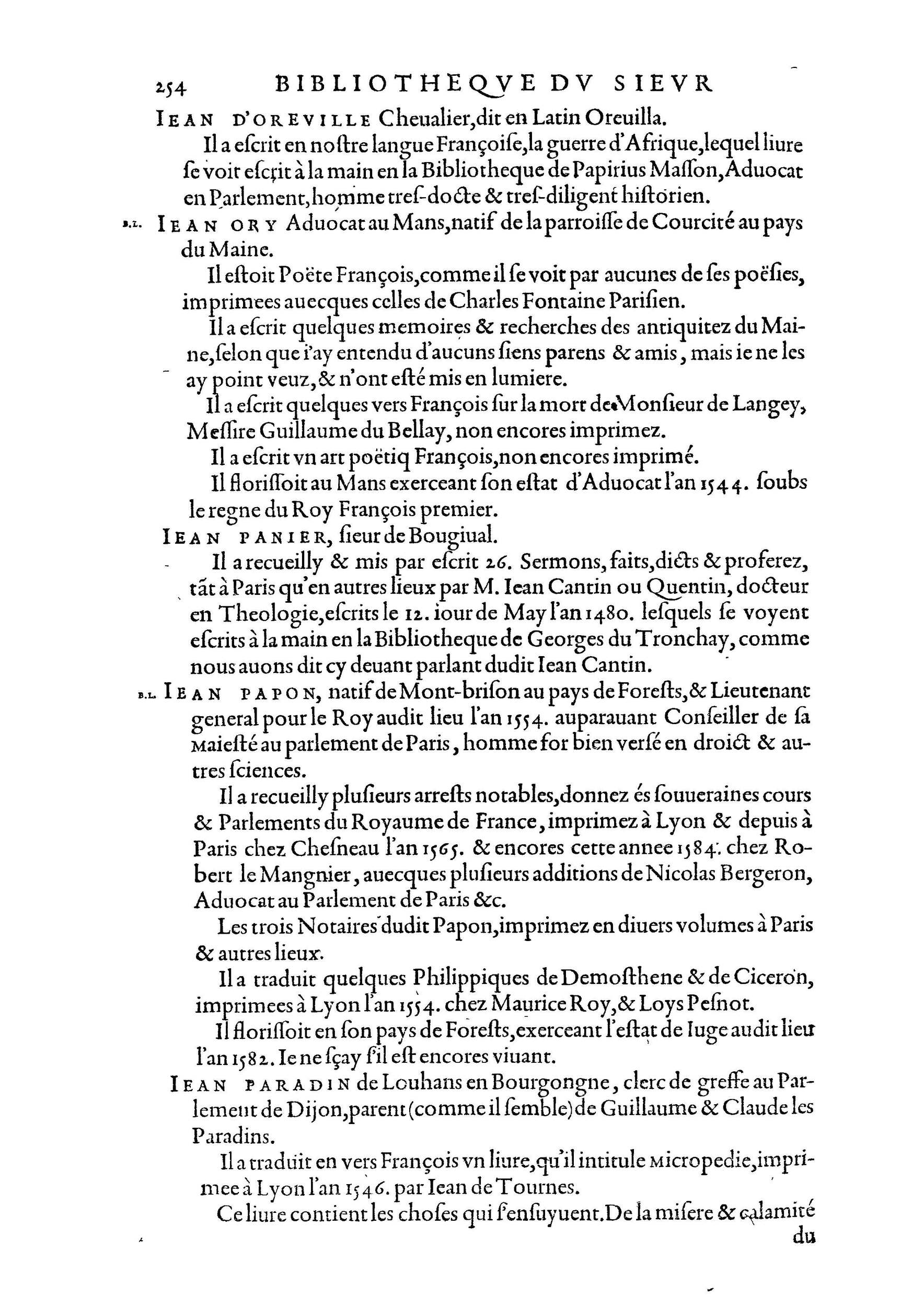 1584 - Abel L&#039;Angelier - Bibliothèques françaises - BnF