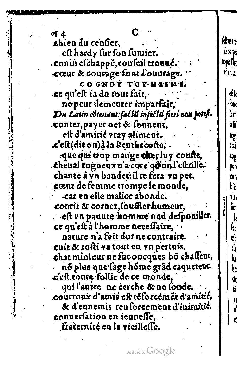 1582 - Nicolas Bonfons - Trésor des sentences dorées - BM Lyon 1582 - Nicolas Bonfons - Trésor des sentences dorées - BM Lyon