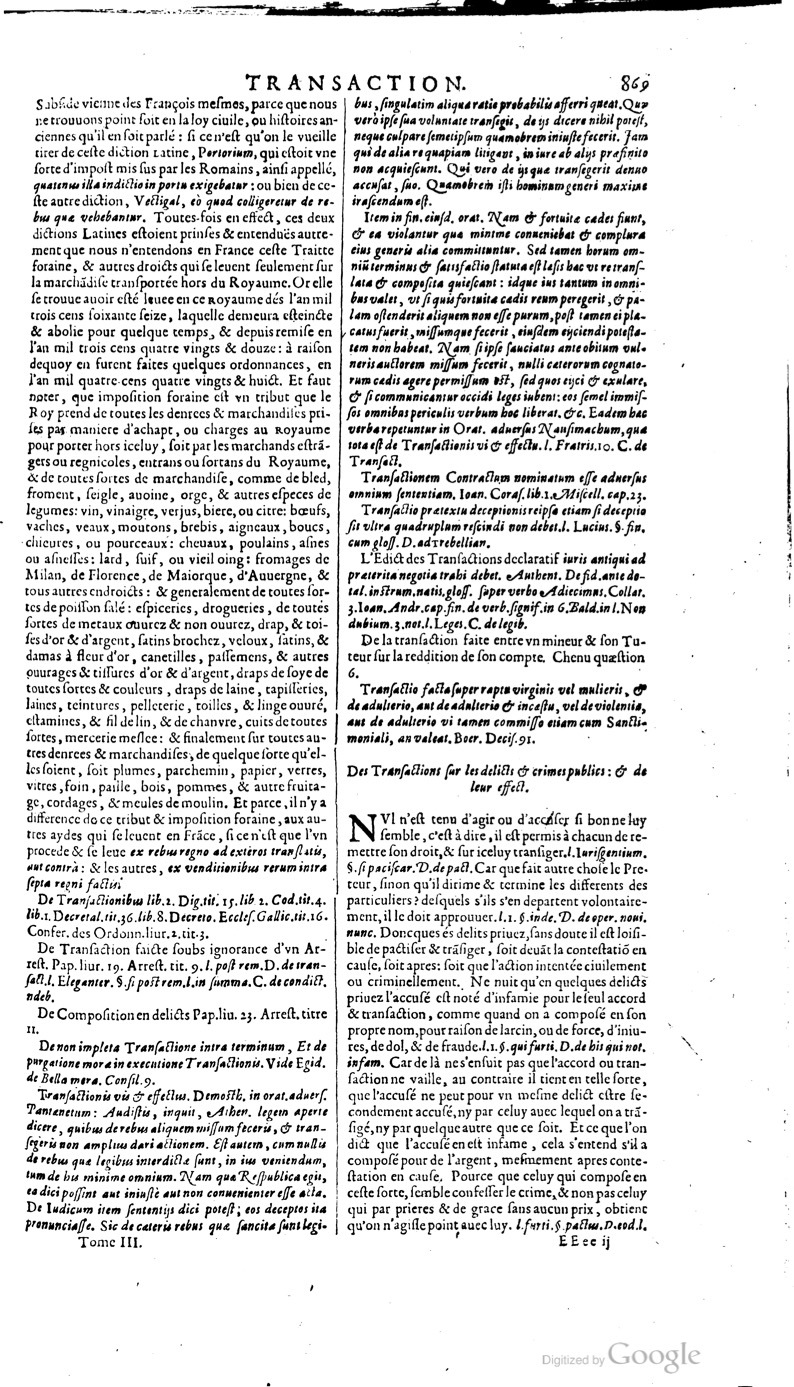 1629 - Veuve Nicolas Buon - Trésor du droit français (21754 T. 3) - BM Lyon